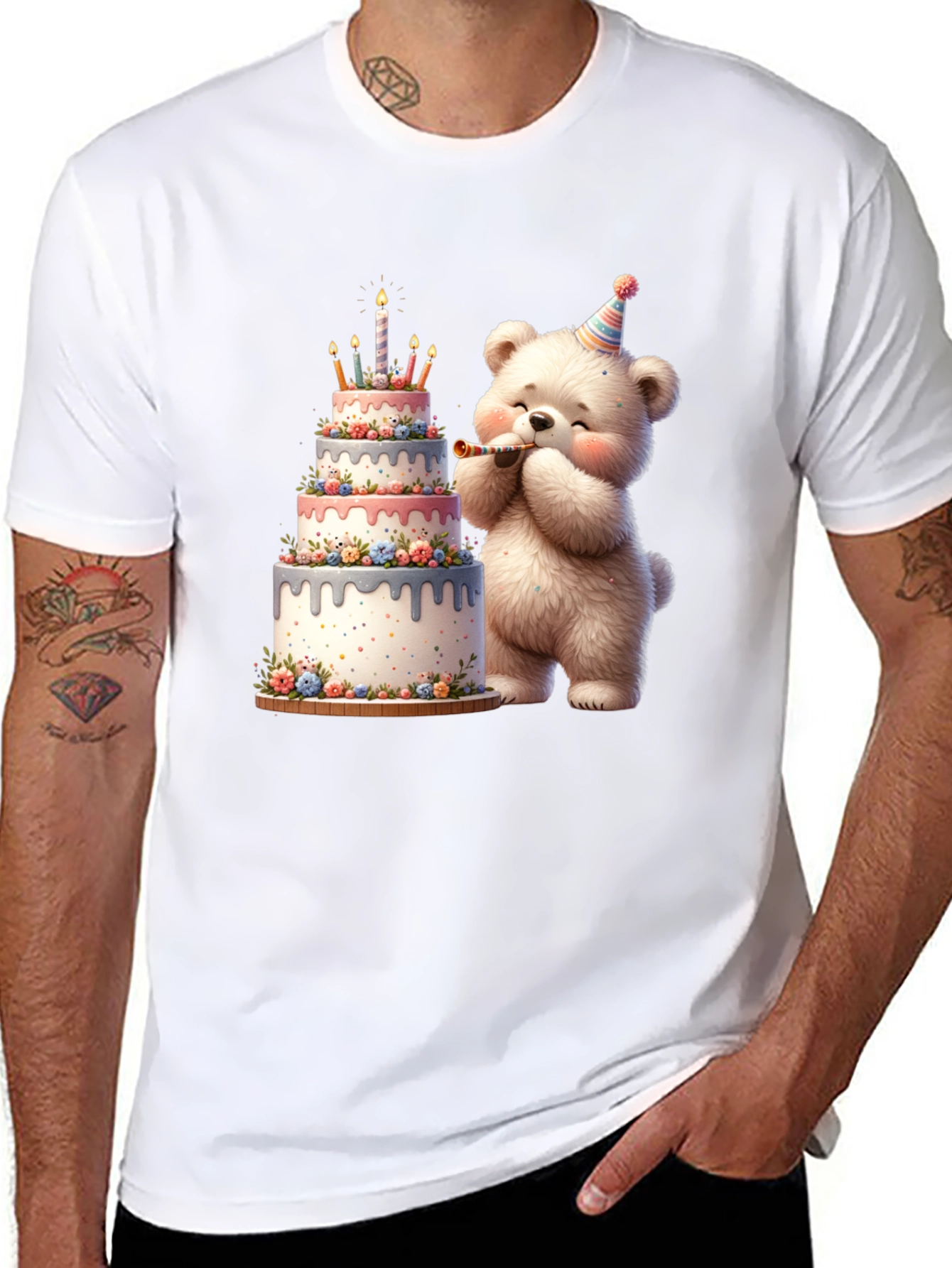 Birthday Bear Cake T-Shirt