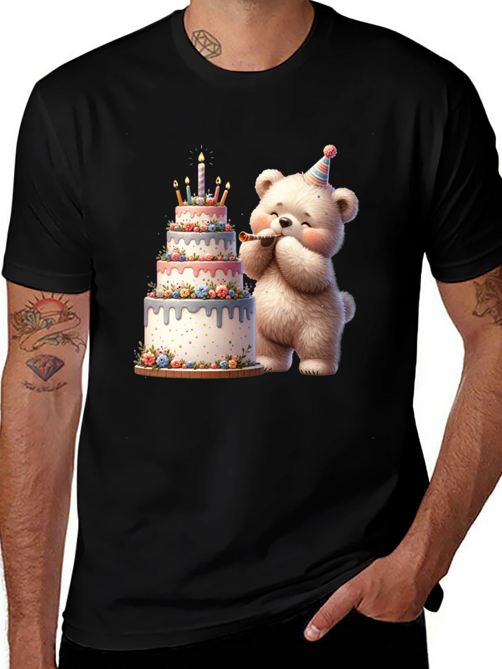 Birthday Bear Cake T-Shirt