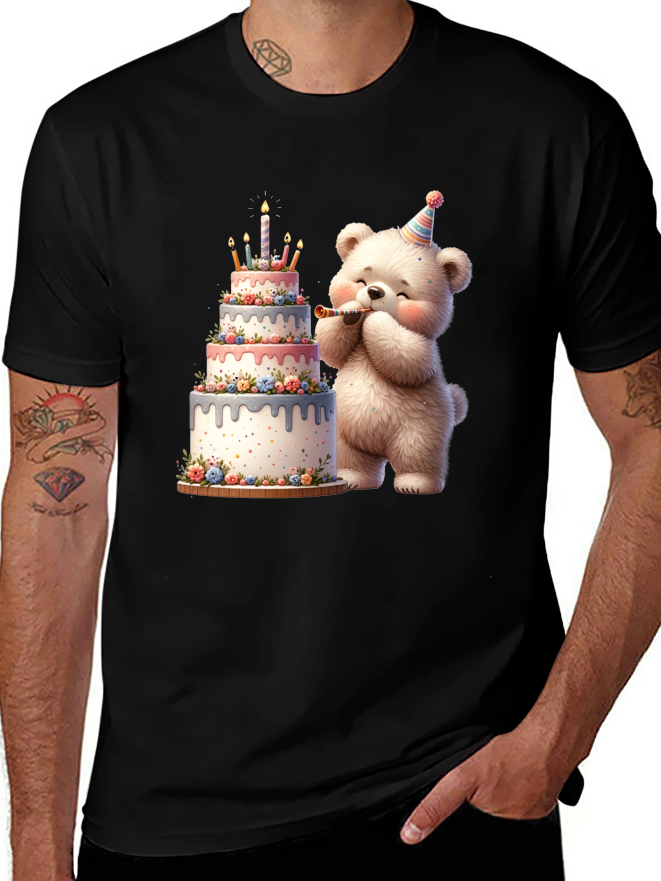 Birthday Bear Cake T-Shirt