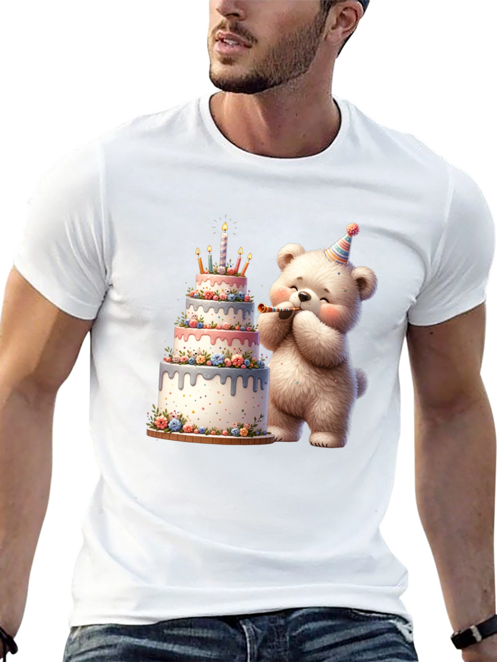Birthday Bear Cake T-Shirt