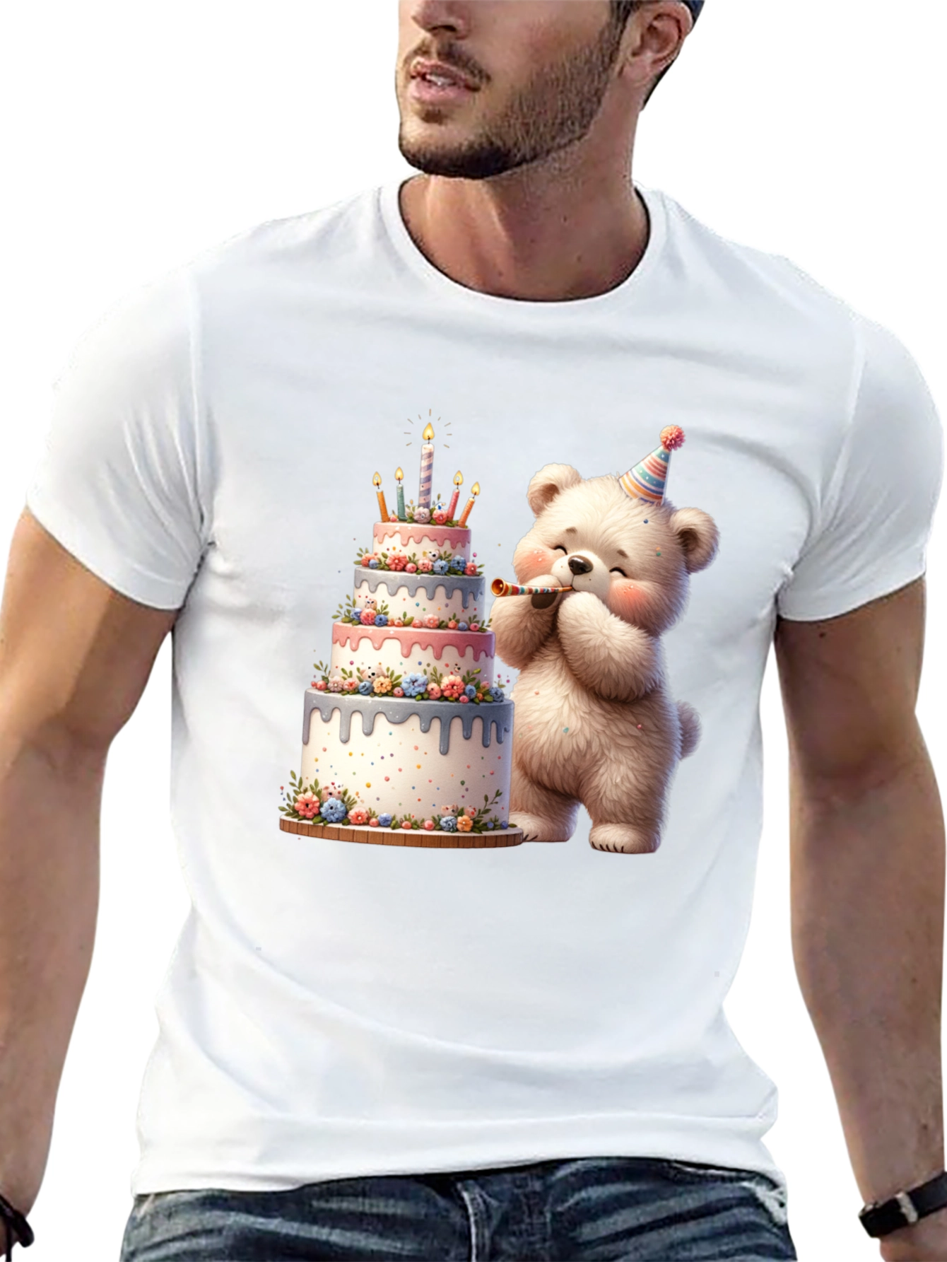 Birthday Bear Cake T-Shirt