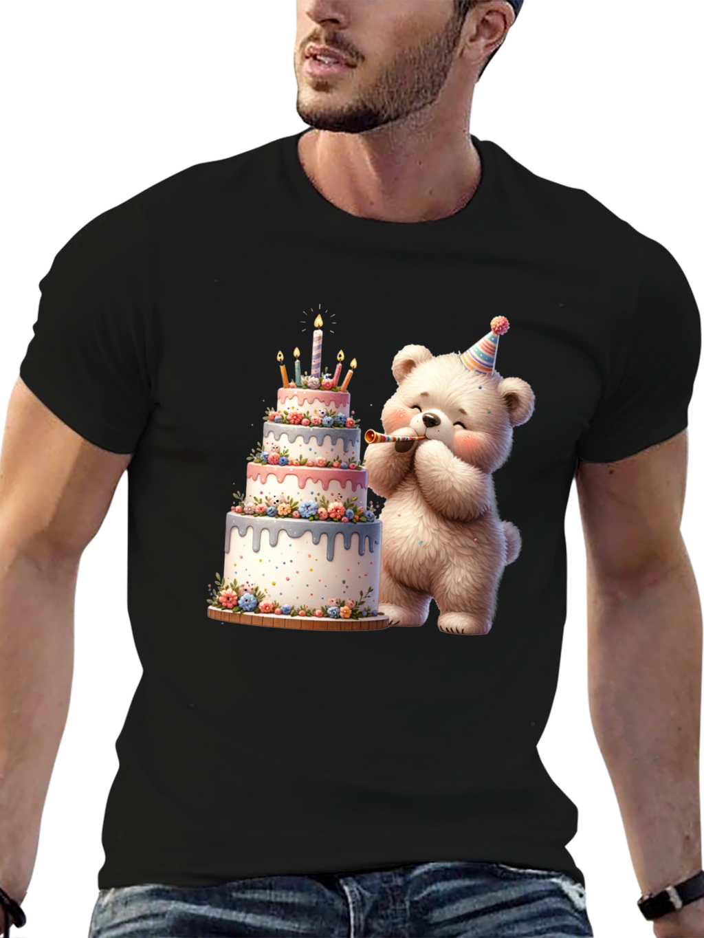 Birthday Bear Cake T-Shirt