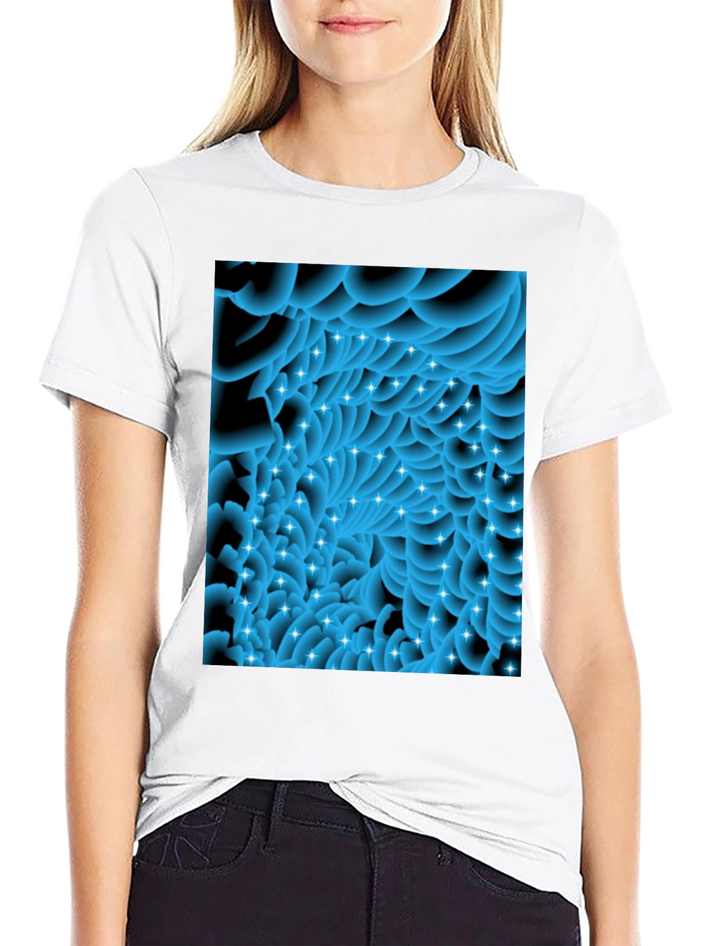 Abstract Swirls Tee - Modern Graphic Black T-Shirt