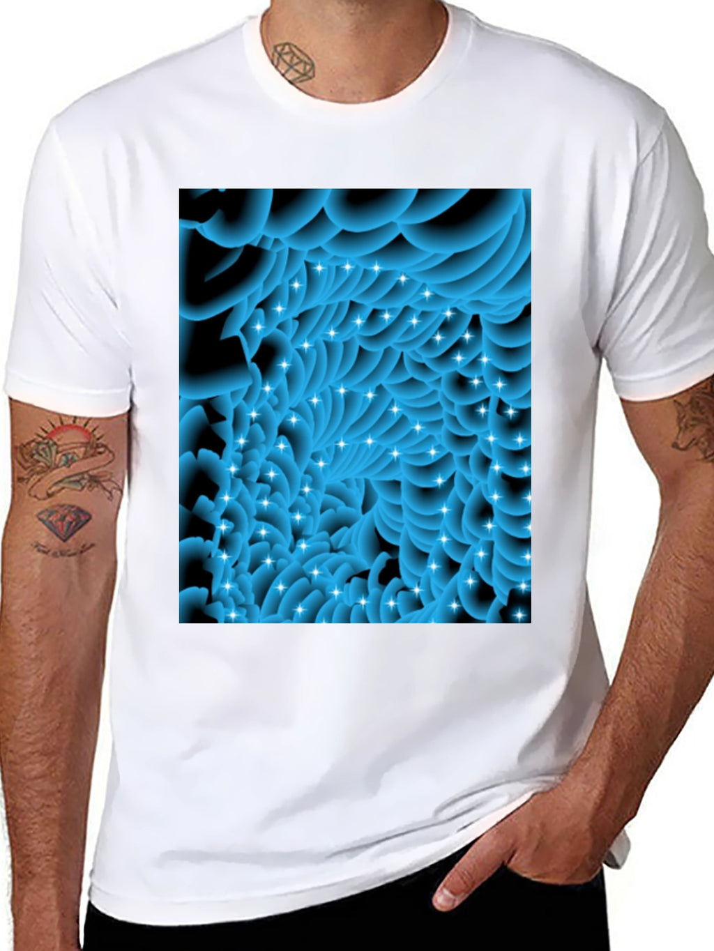 Abstract Swirls Tee - Modern Graphic Black T-Shirt
