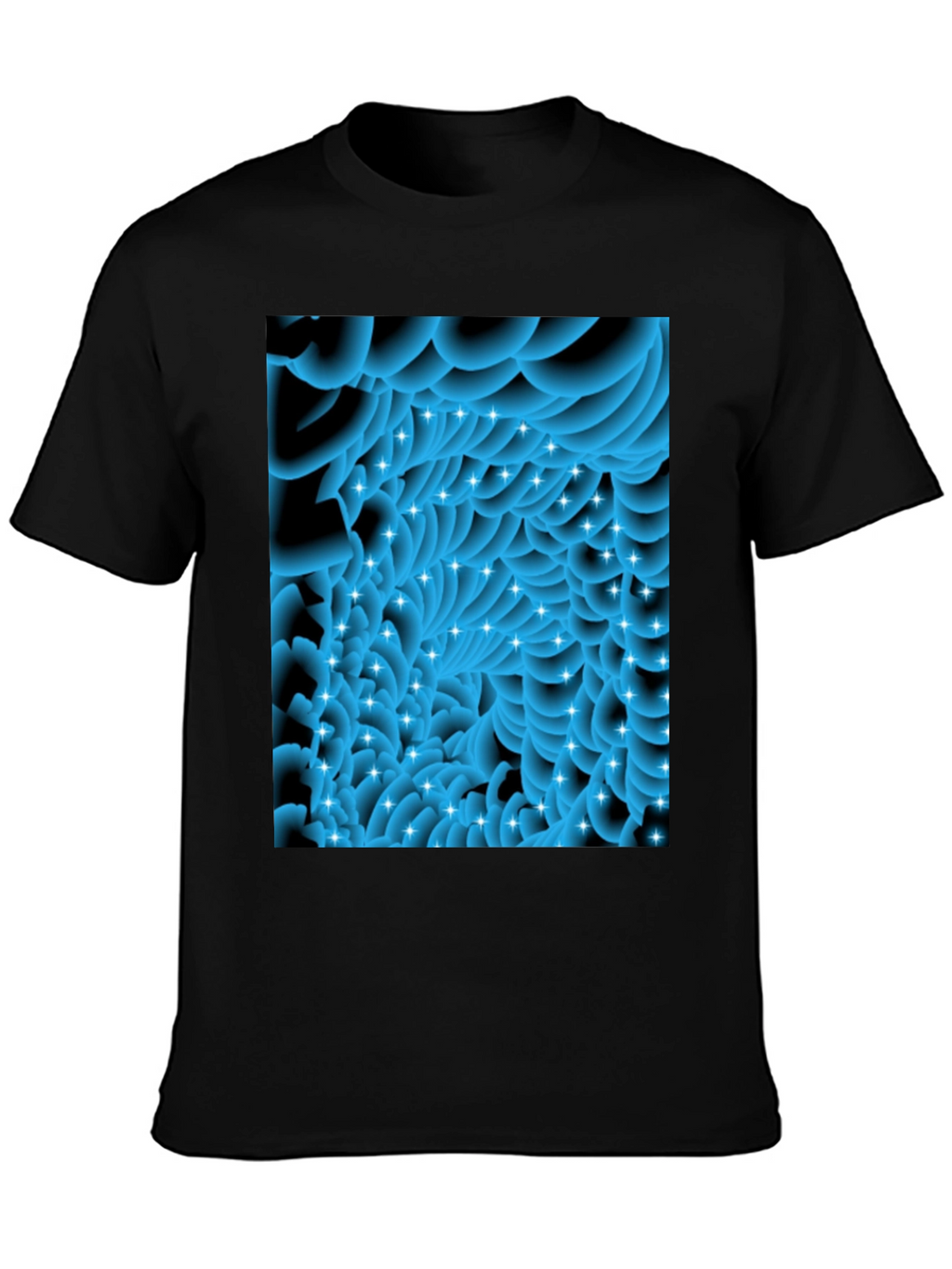 Abstract Swirls Tee - Modern Graphic Black T-Shirt