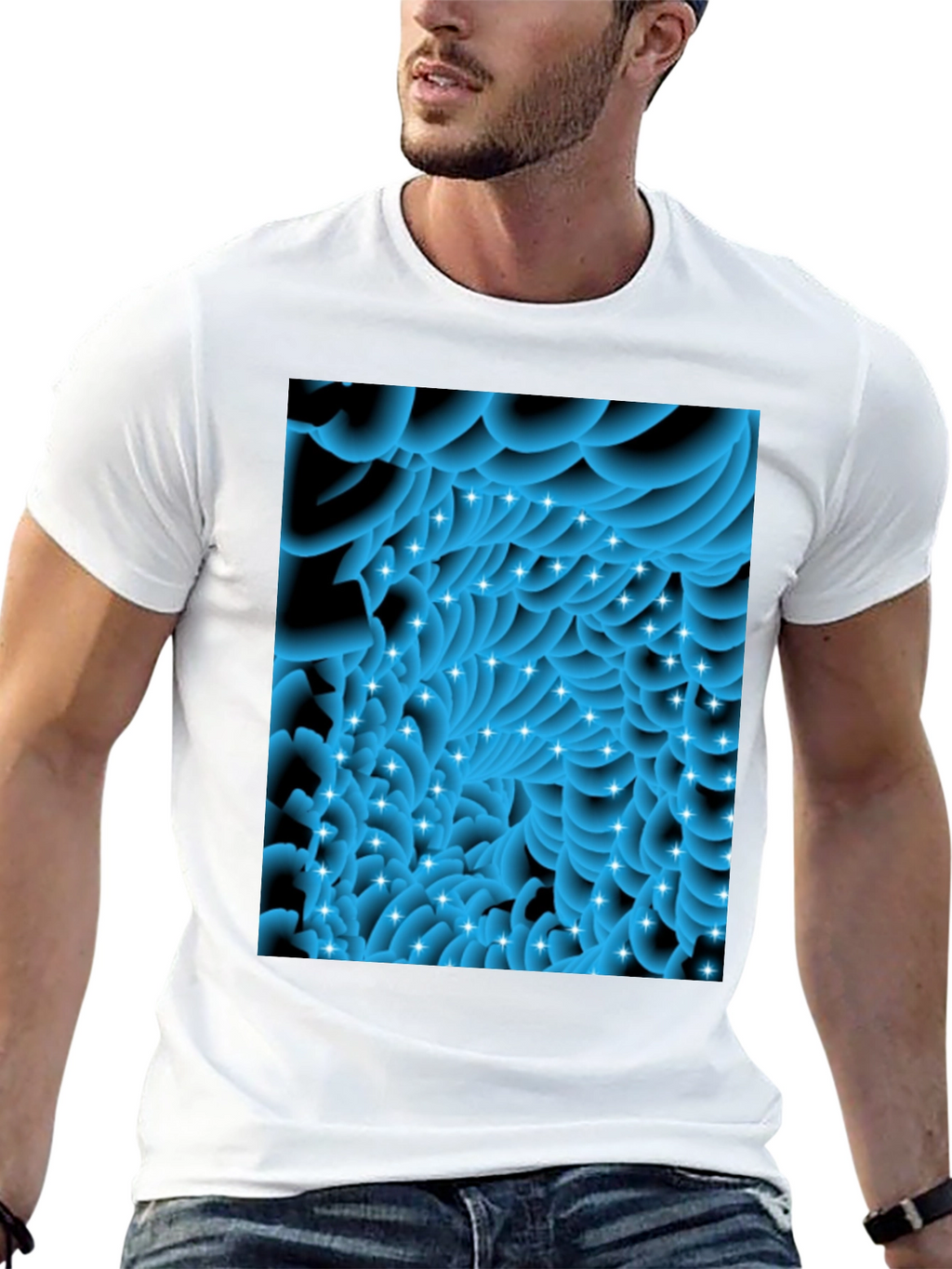 Abstract Swirls Tee - Modern Graphic Black T-Shirt