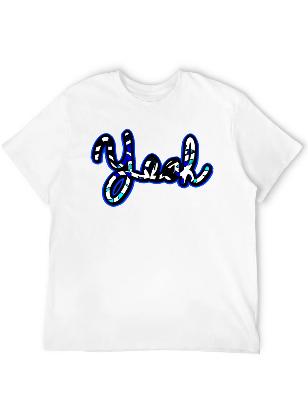Stylish Yeah Graphic Print Black T-Shirt