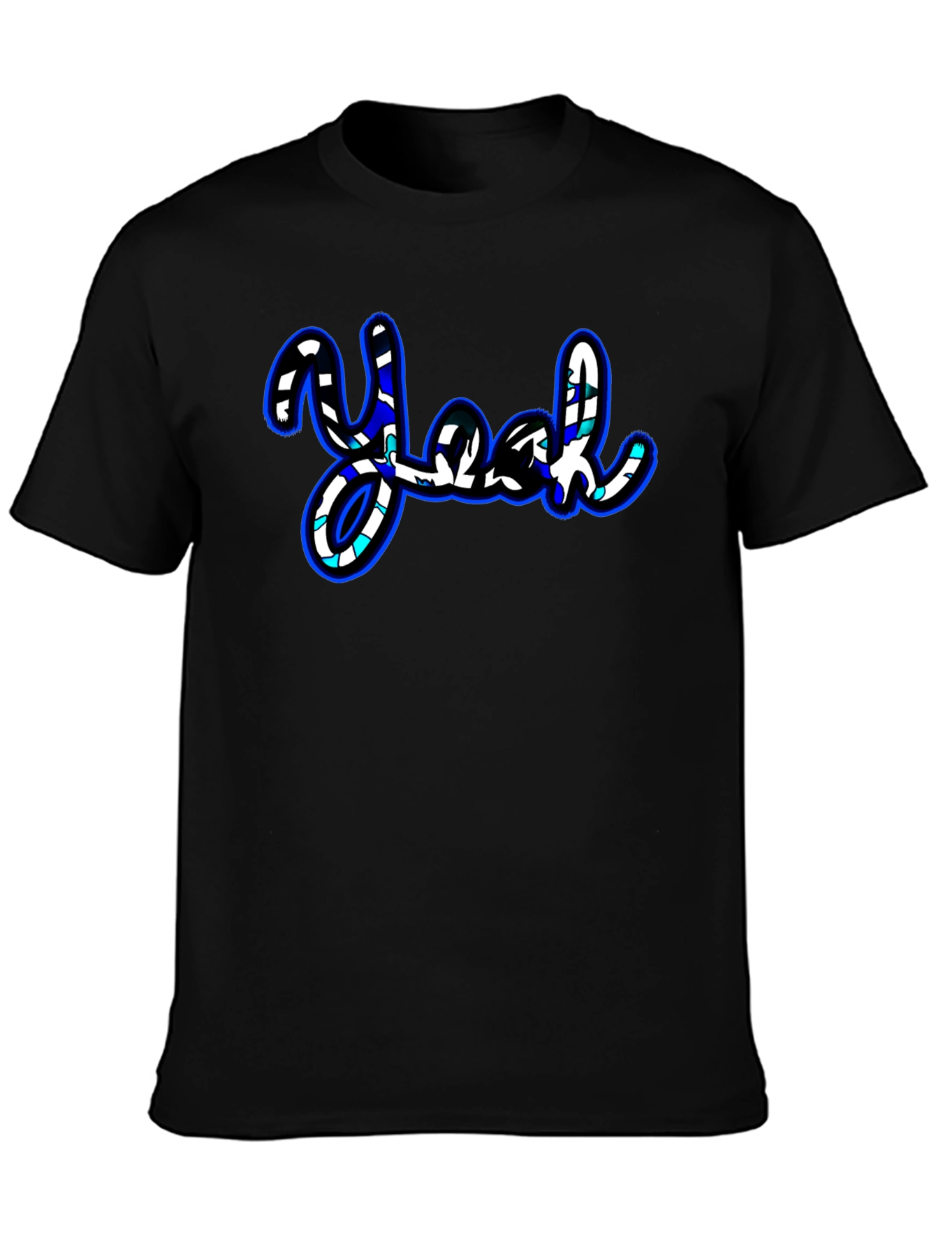 Stylish Yeah Graphic Print Black T-Shirt