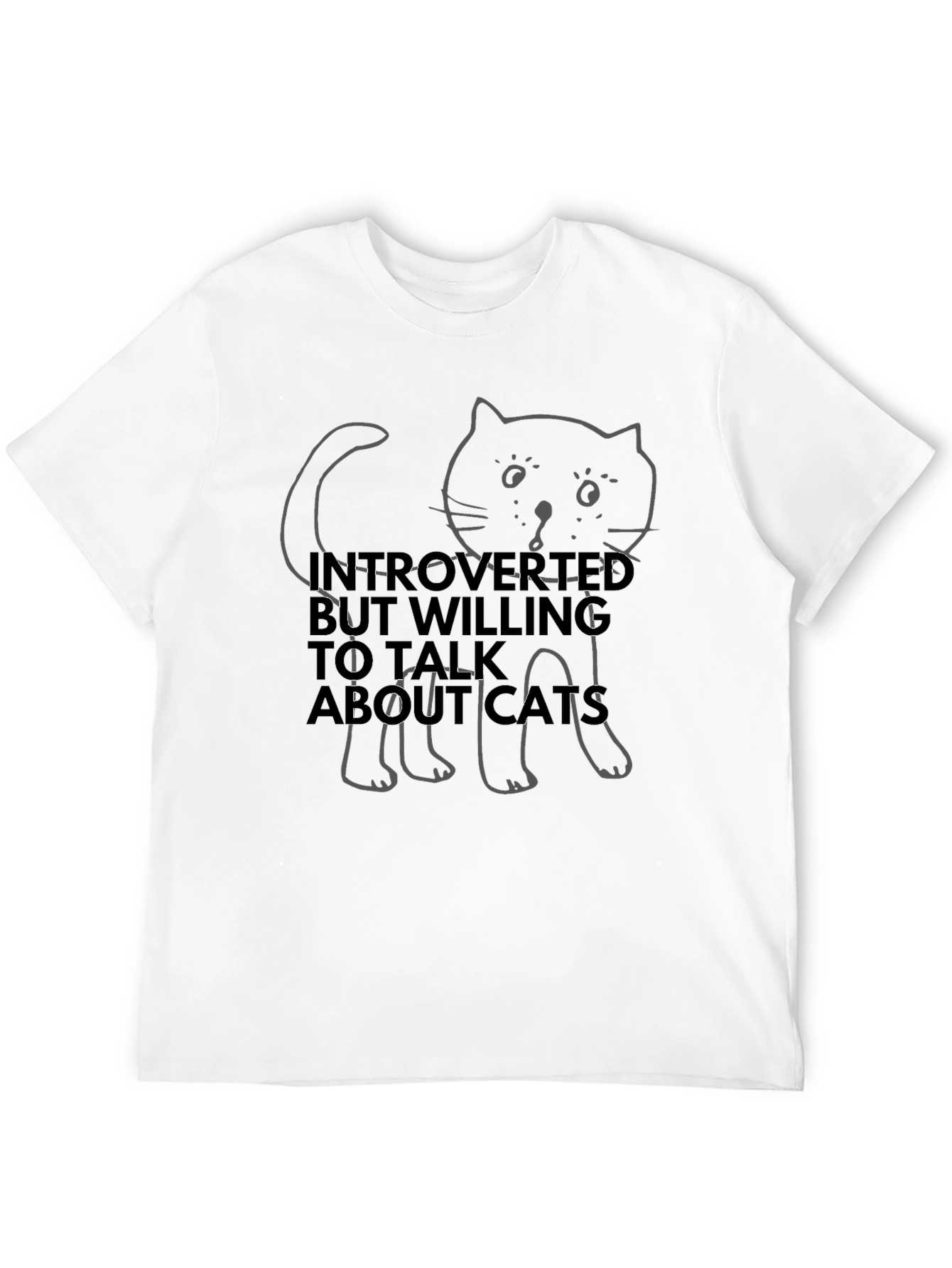 Introverted Cat T-Shirt - Talk About Cats!