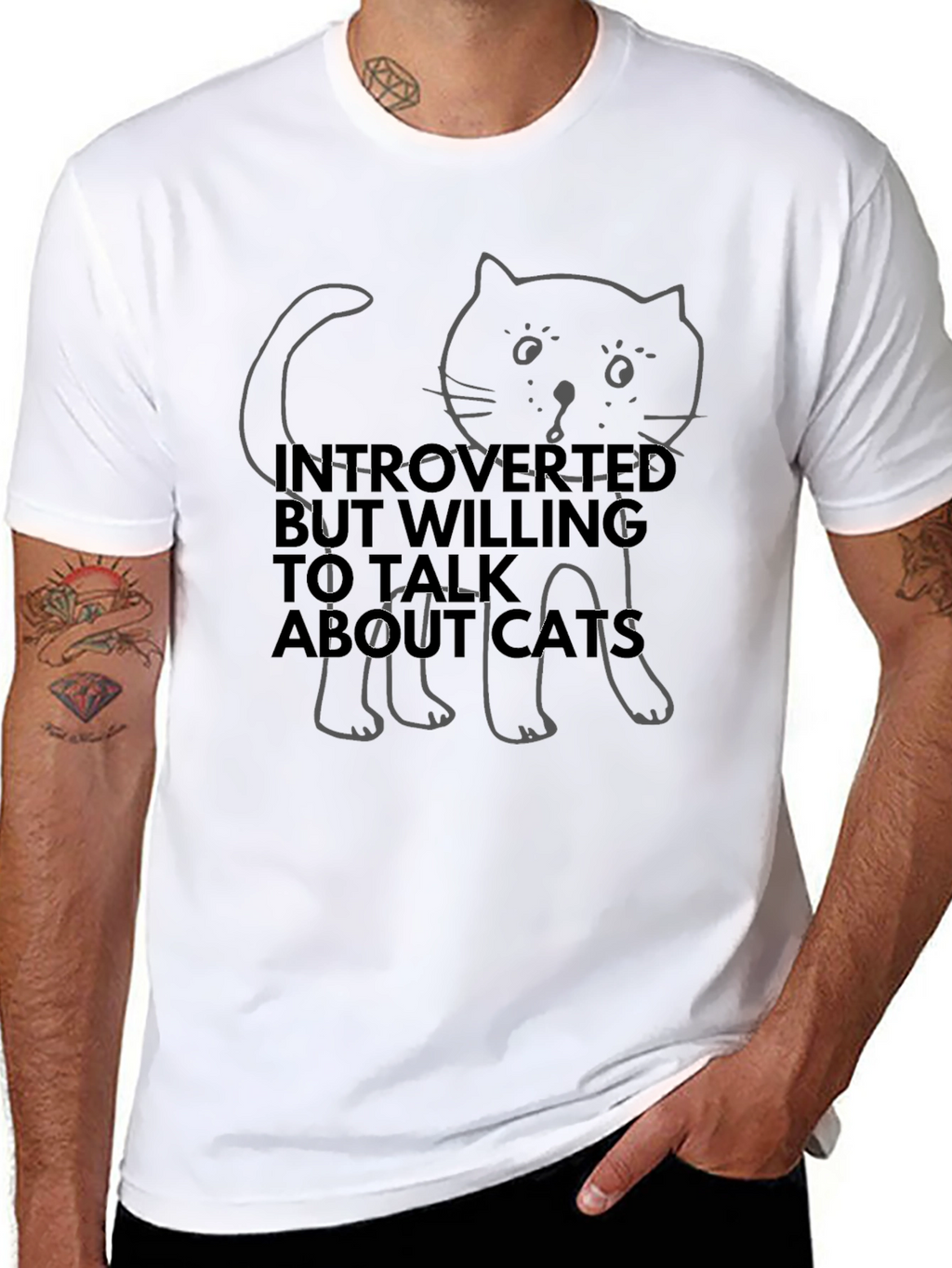 Introverted Cat T-Shirt - Talk About Cats!