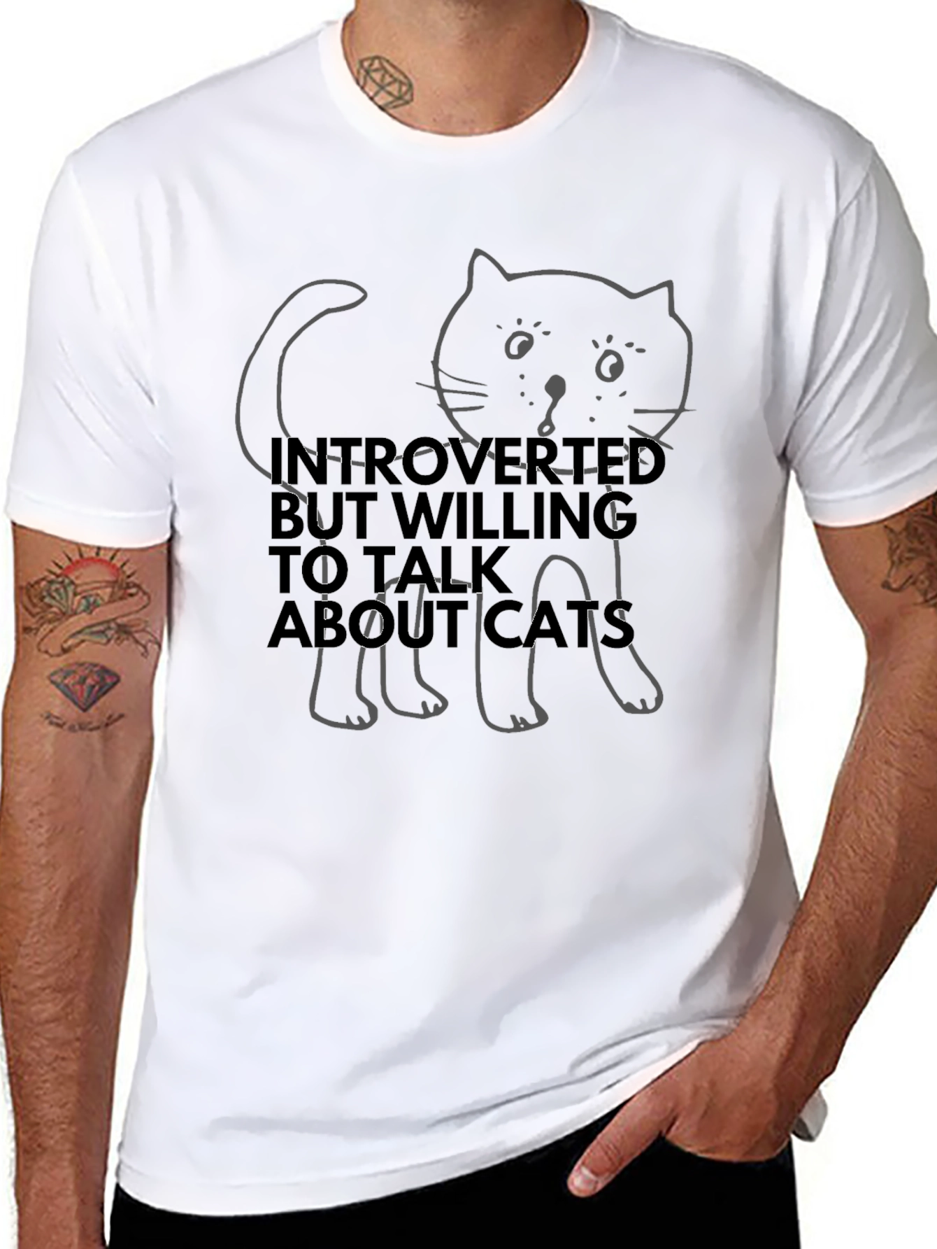 Introverted Cat T-Shirt - Talk About Cats!