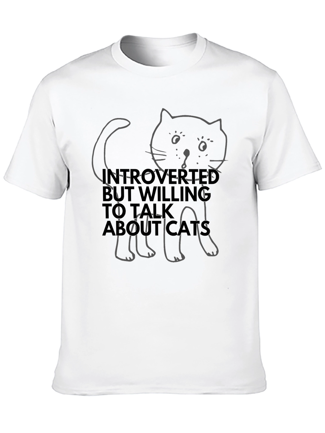 Introverted Cat T-Shirt - Talk About Cats!