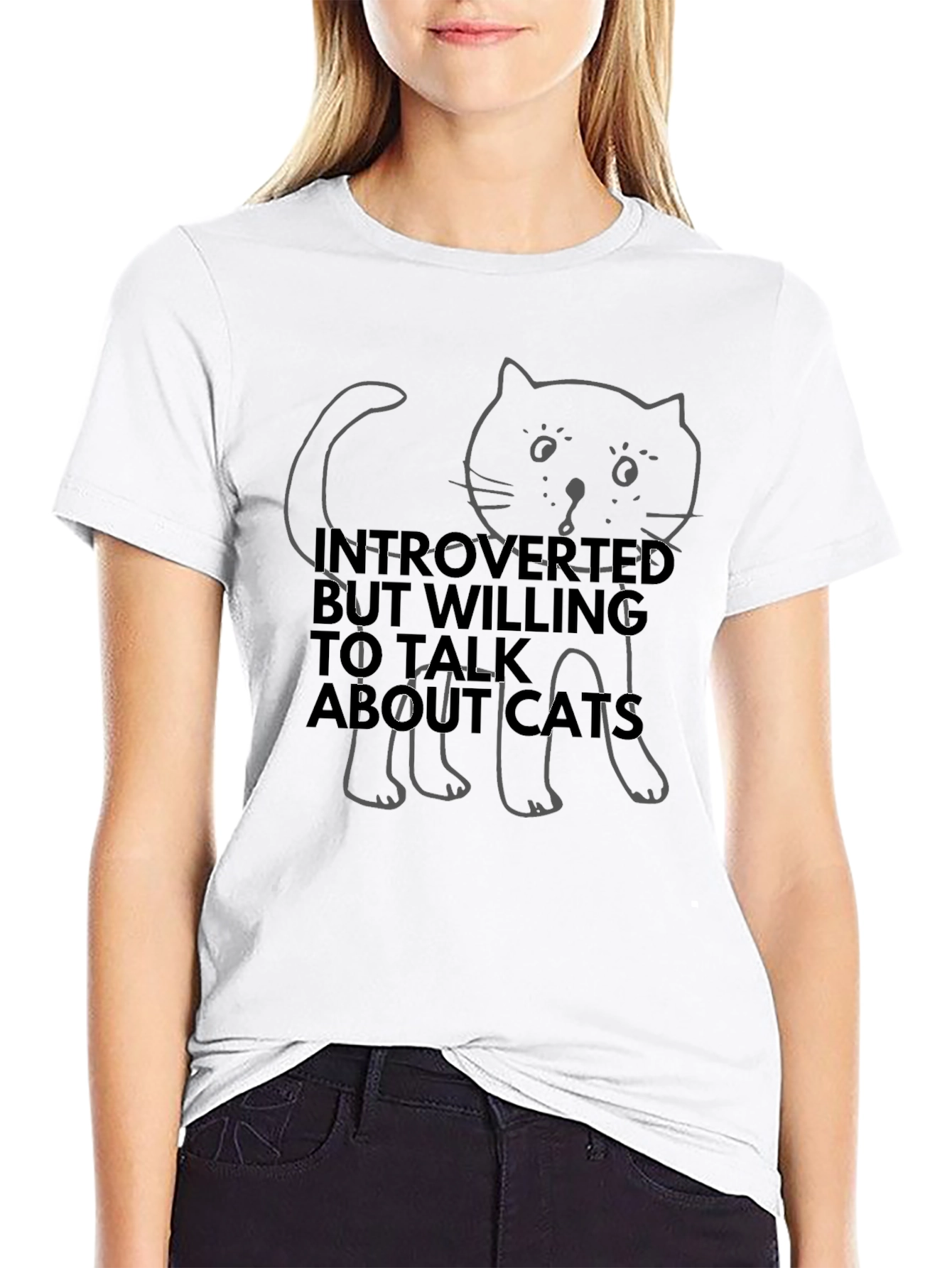 Introverted Cat T-Shirt - Talk About Cats!