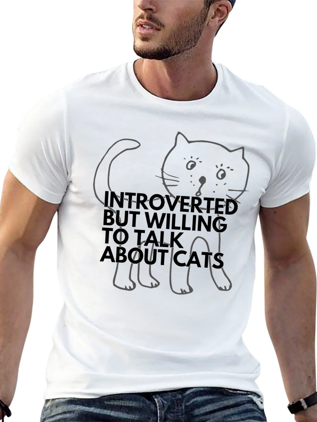 Introverted Cat T-Shirt - Talk About Cats!