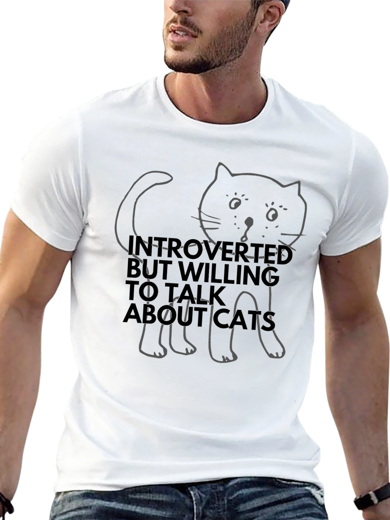 Introverted Cat T-Shirt - Talk About Cats!