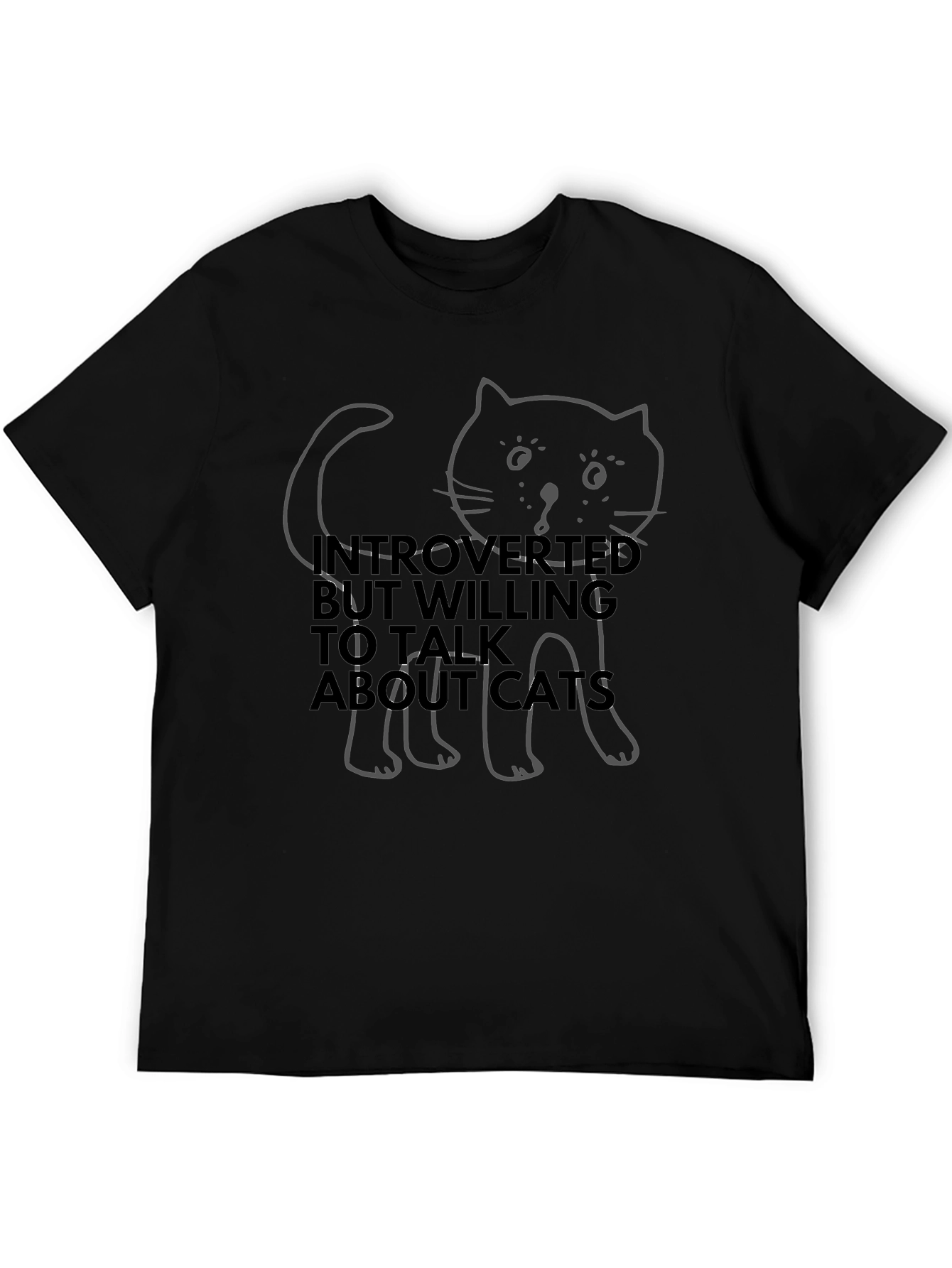 Introverted Cat T-Shirt - Talk About Cats!
