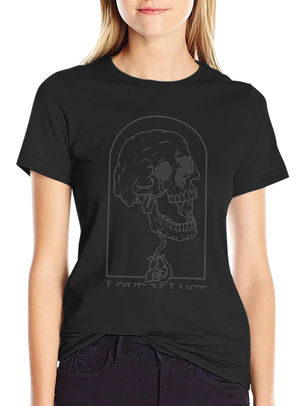 Love Lust Skull Graphic T-Shirt