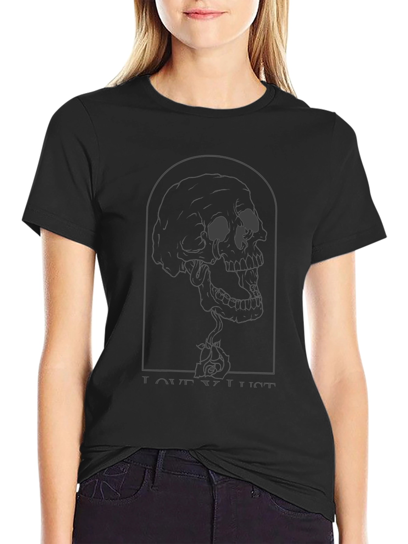Love Lust Skull Graphic T-Shirt