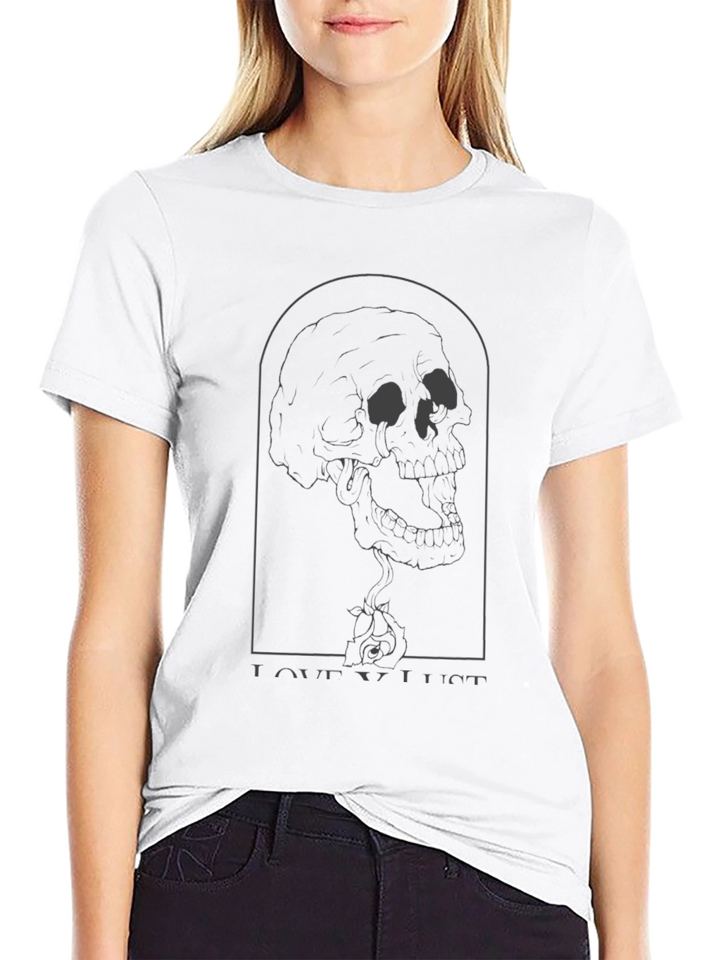 Love Lust Skull Graphic T-Shirt