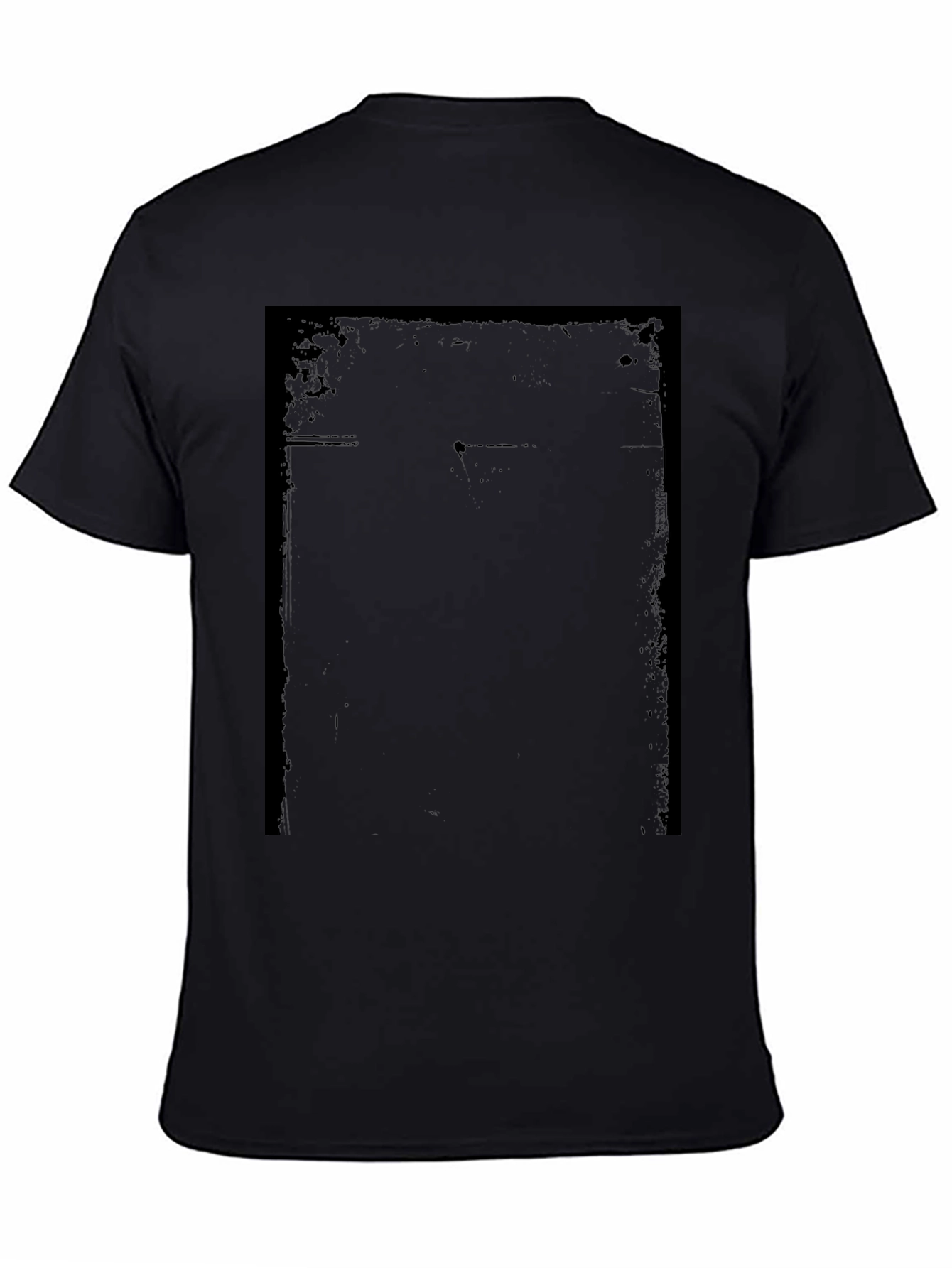 Mens Black Graphic T-Shirt - Distressed Print