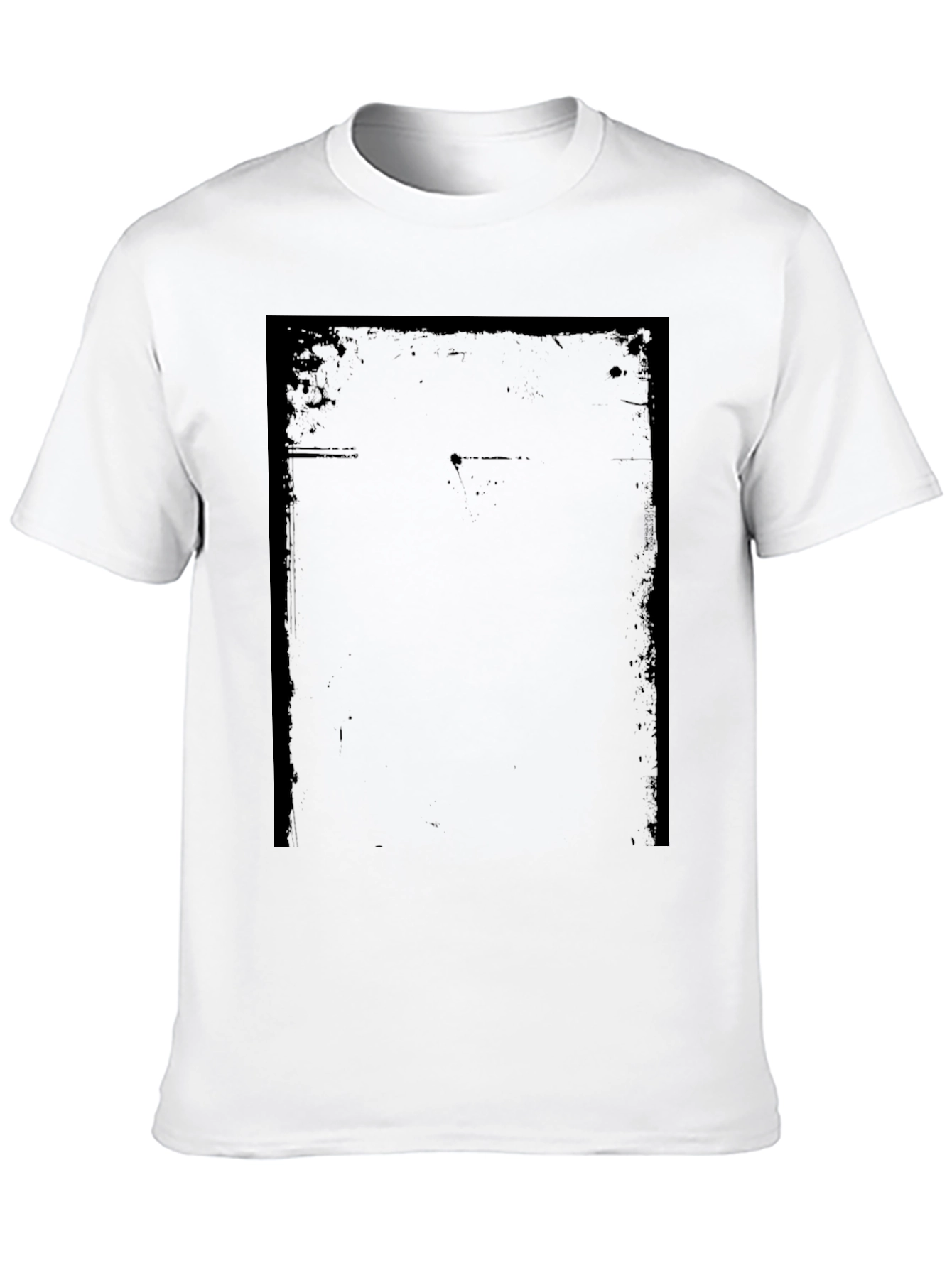 Mens Black Graphic T-Shirt - Distressed Print