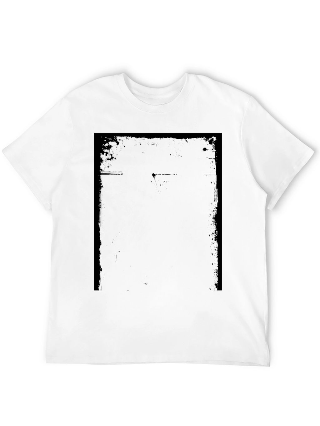 Mens Black Graphic T-Shirt - Distressed Print