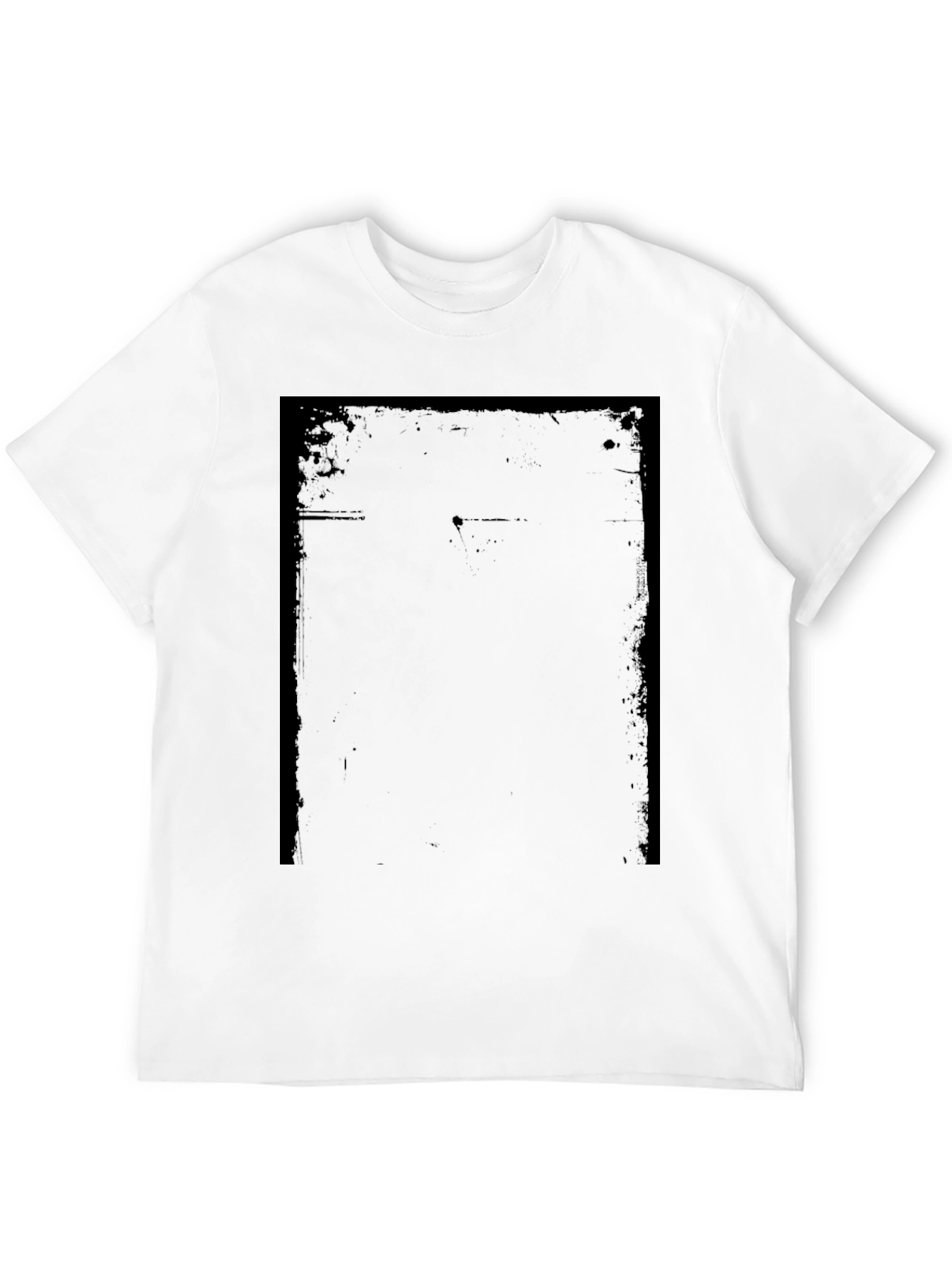 Mens Black Graphic T-Shirt - Distressed Print