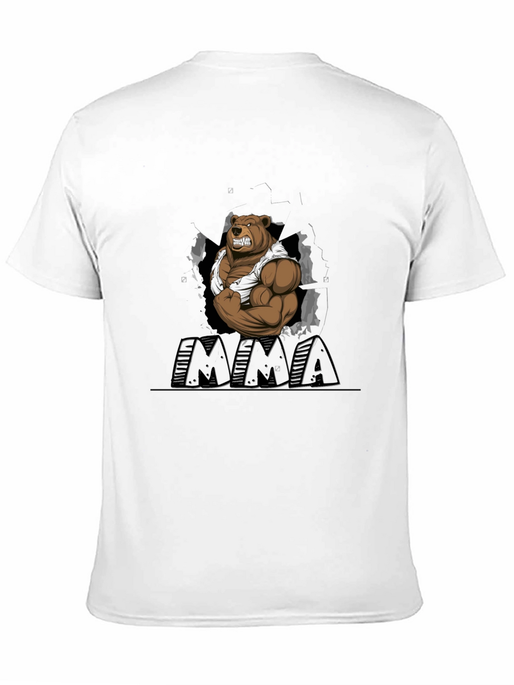 MMA Bear Graphic T-Shirt - Black Cotton Blend