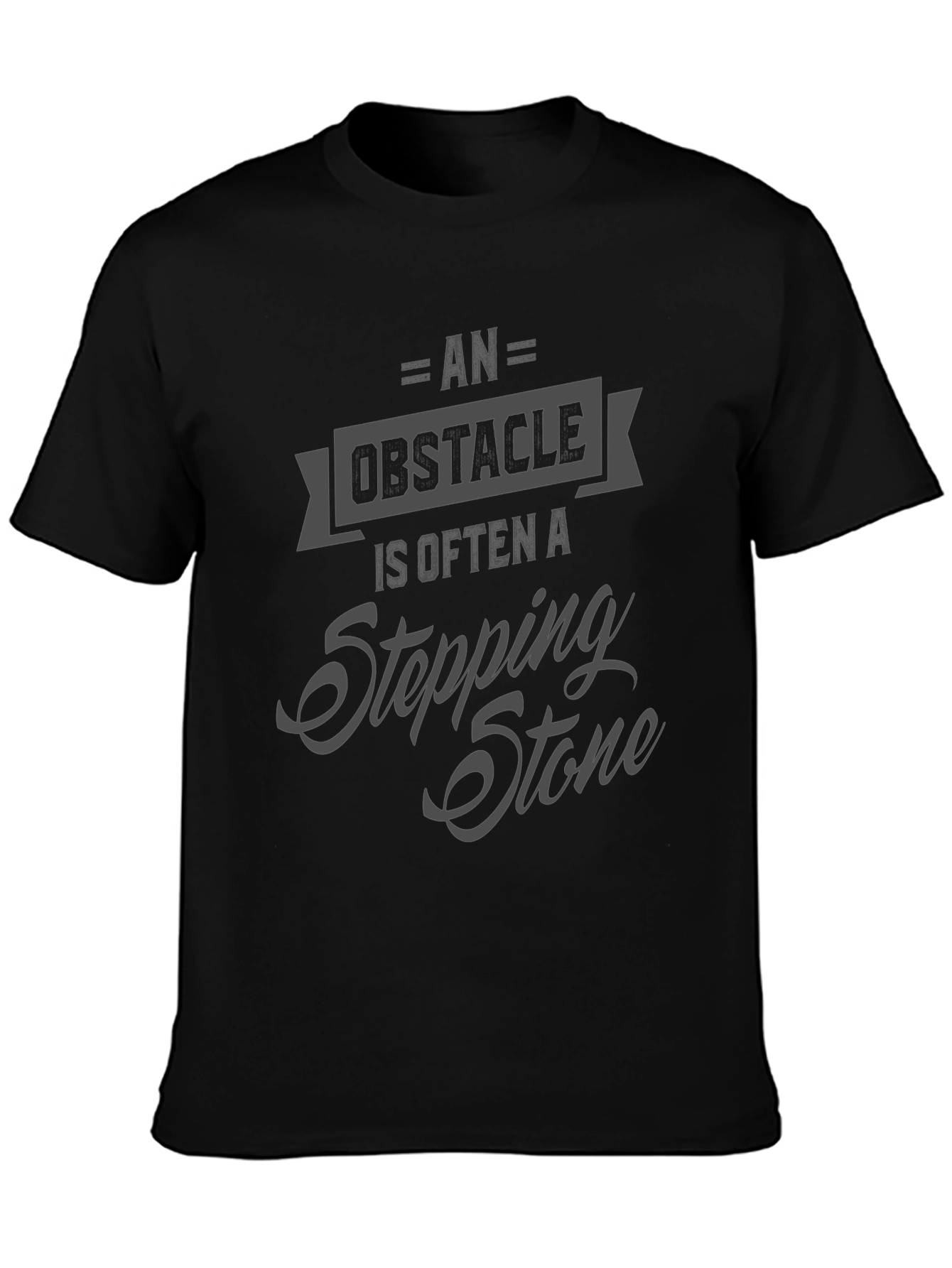 Obstacle Stepping Stone Graphic Tee - Black