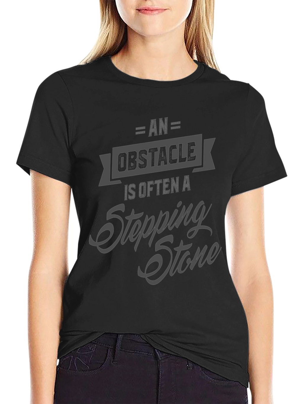 Obstacle Stepping Stone Graphic Tee - Black