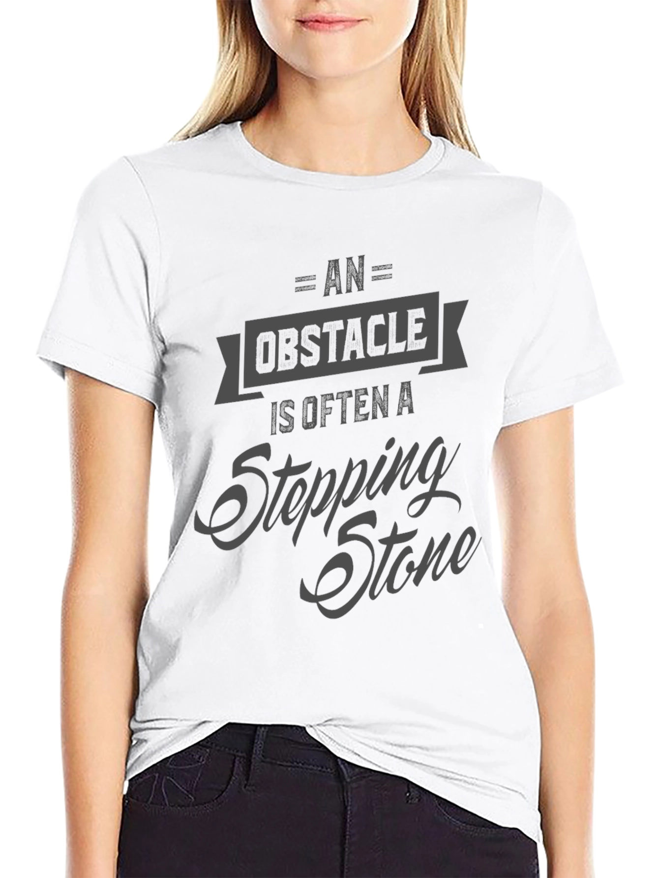 Obstacle Stepping Stone Graphic Tee - Black