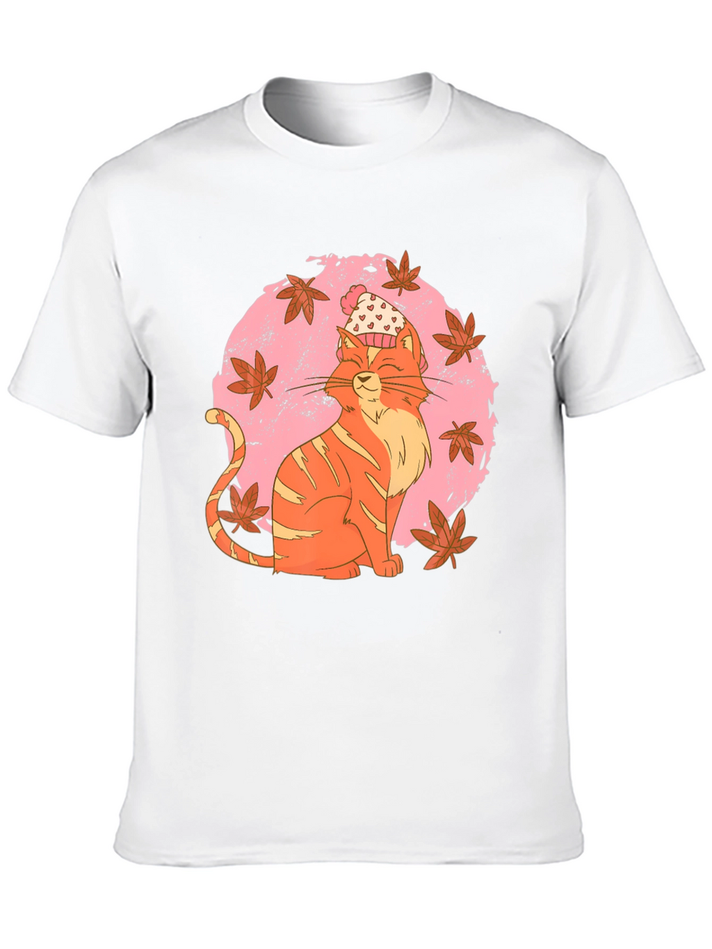 Whimsical Cat T-Shirt - Autumn Vibes