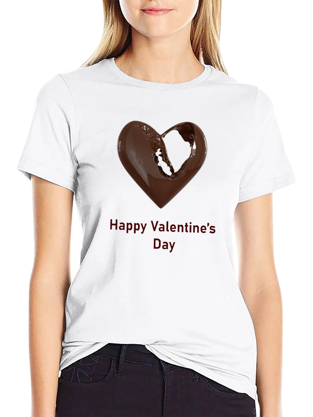 Chocolate Heart Valentines Day Graphic T-Shirt