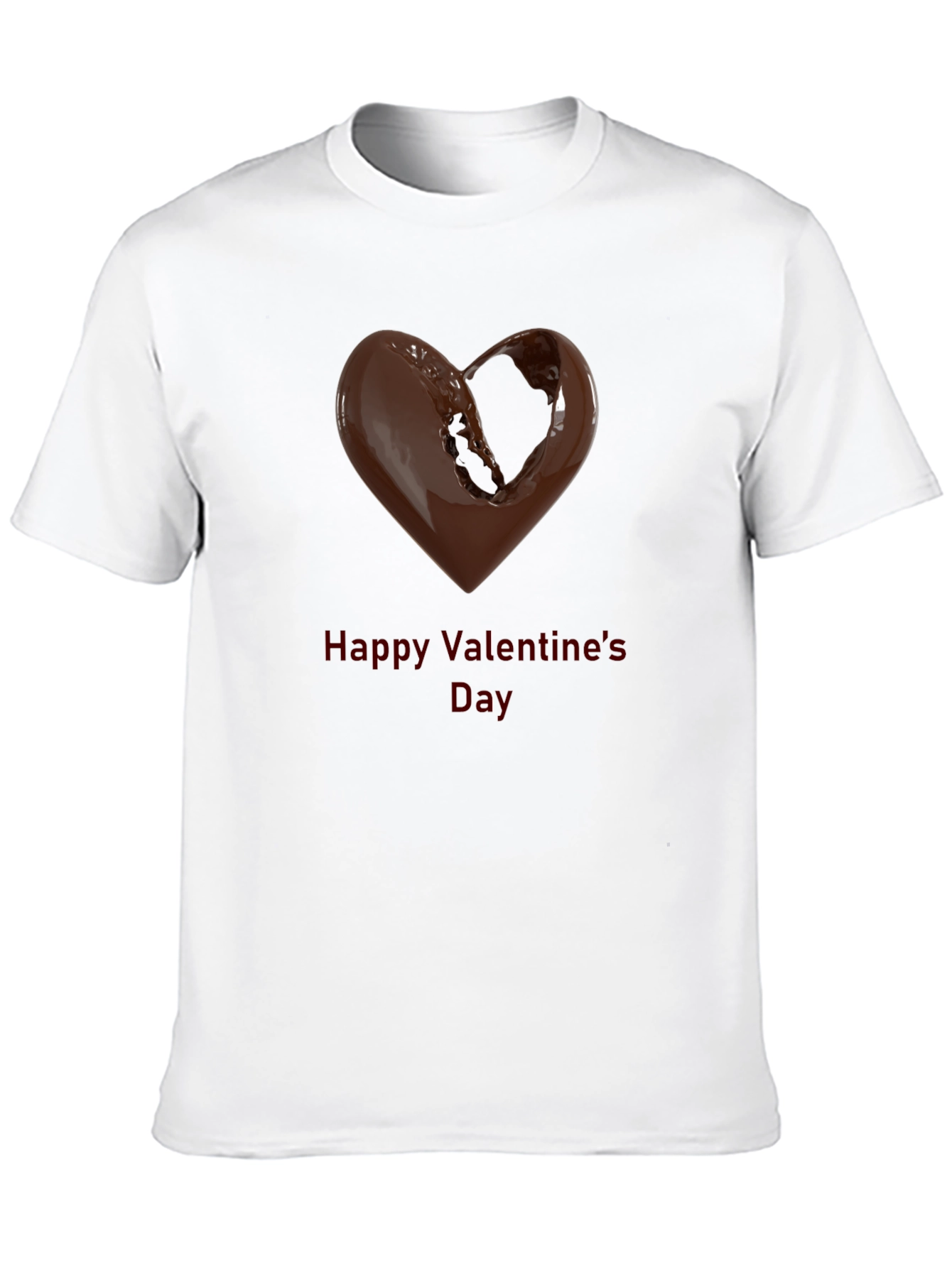 Chocolate Heart Valentines Day Graphic T-Shirt