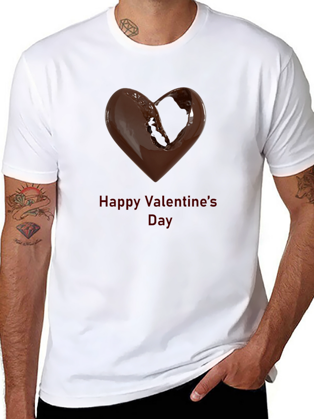 Chocolate Heart Valentines Day Graphic T-Shirt