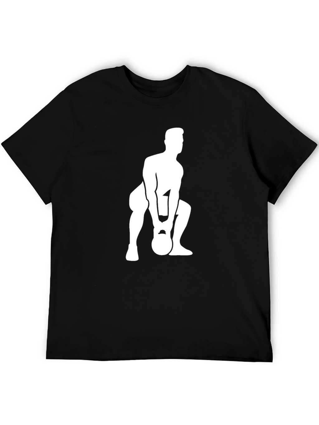 Mens Black T-Shirt with Kettlebell Workout Graphic
