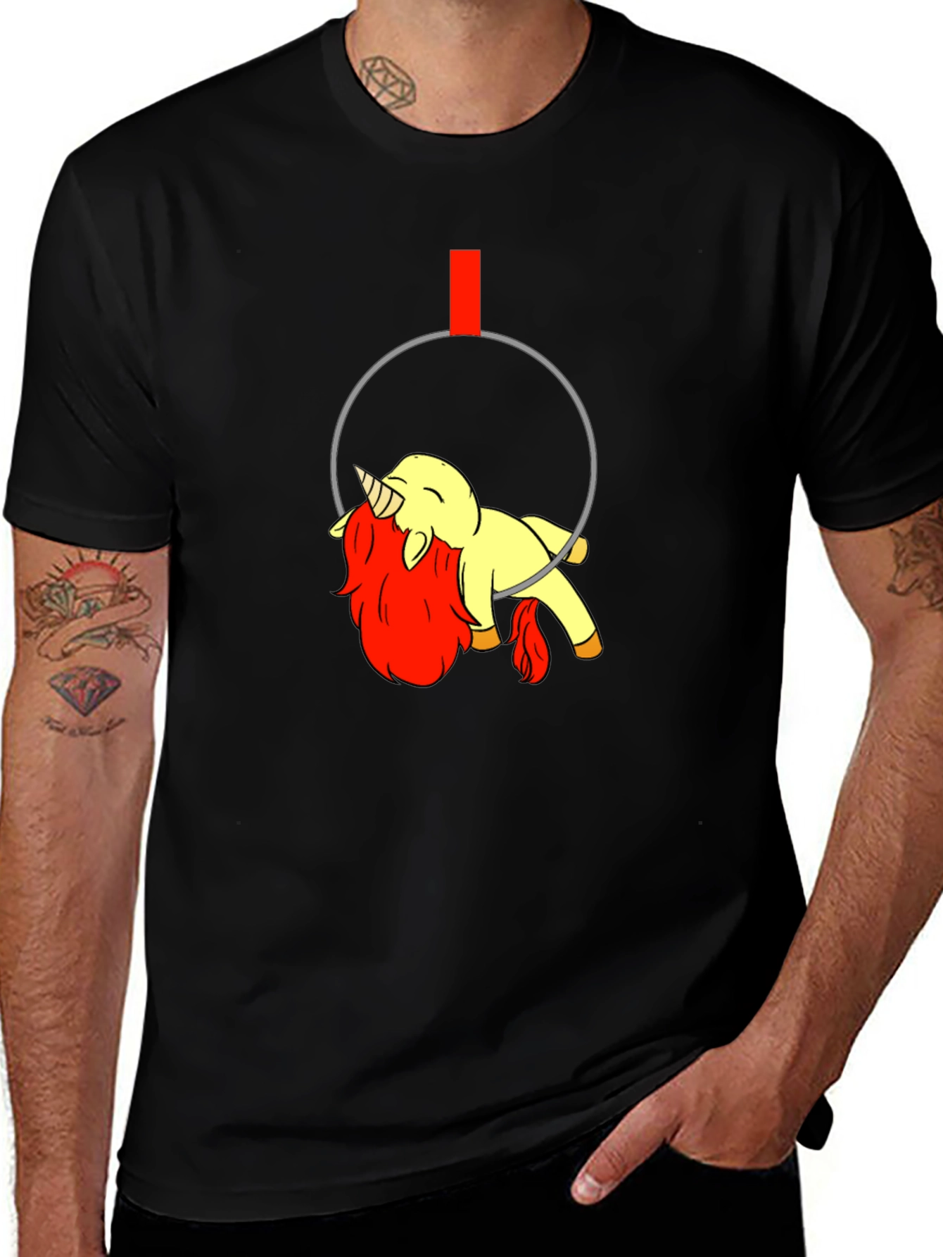 Unicorn Aerialist T-Shirt - Relaxed Fit Black Tee