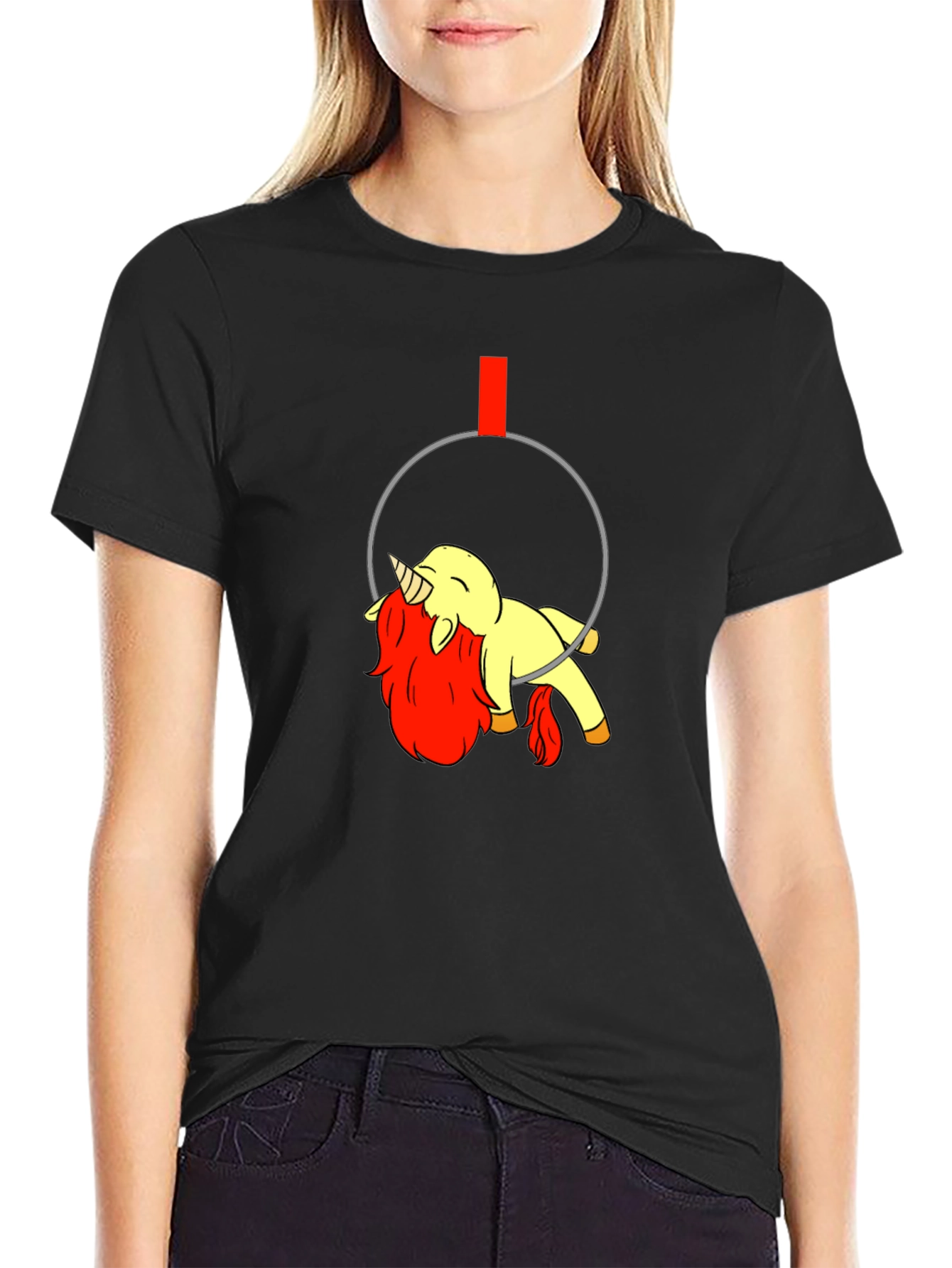 Unicorn Aerialist T-Shirt - Relaxed Fit Black Tee