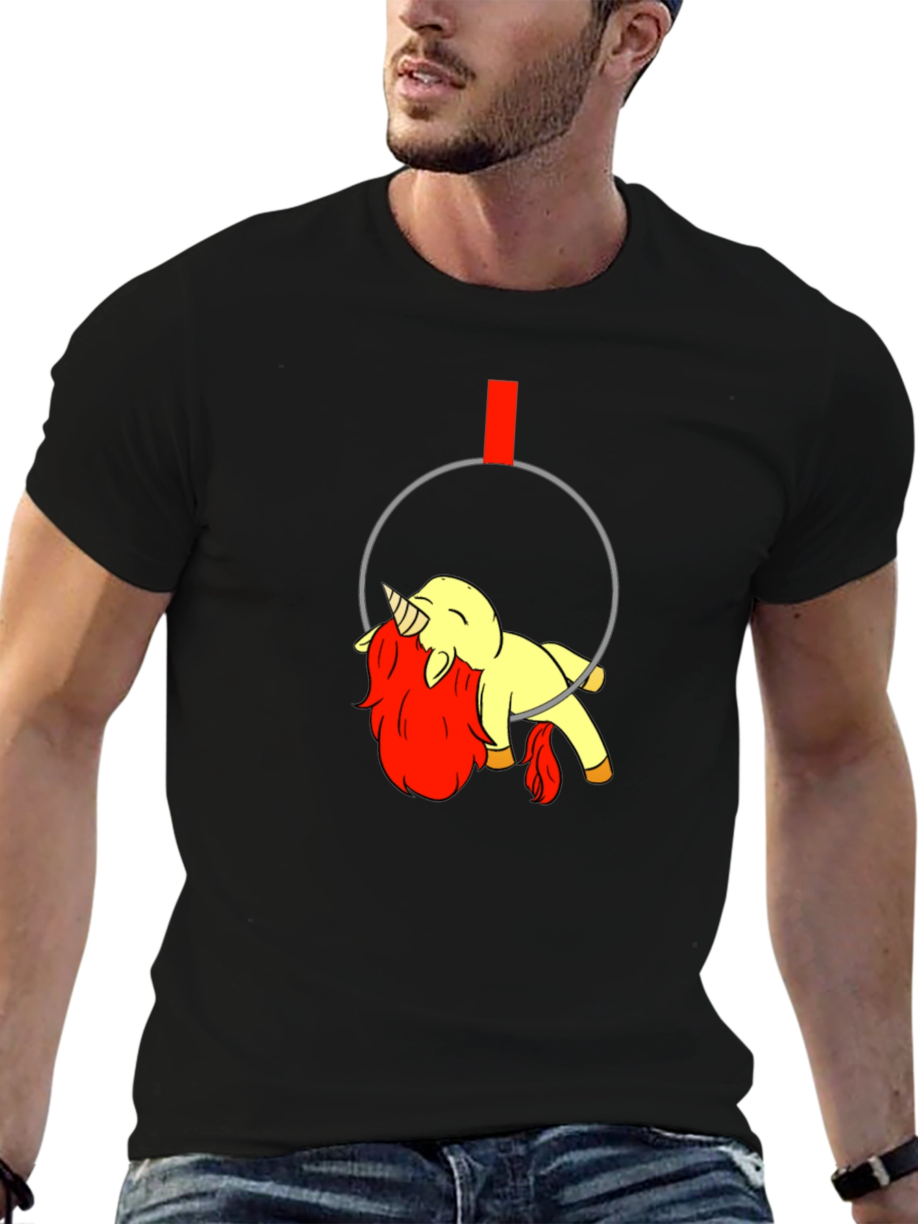 Unicorn Aerialist T-Shirt - Relaxed Fit Black Tee