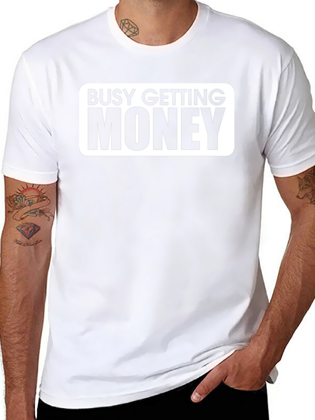 Busy Getting Money Graphic T-Shirt - Black