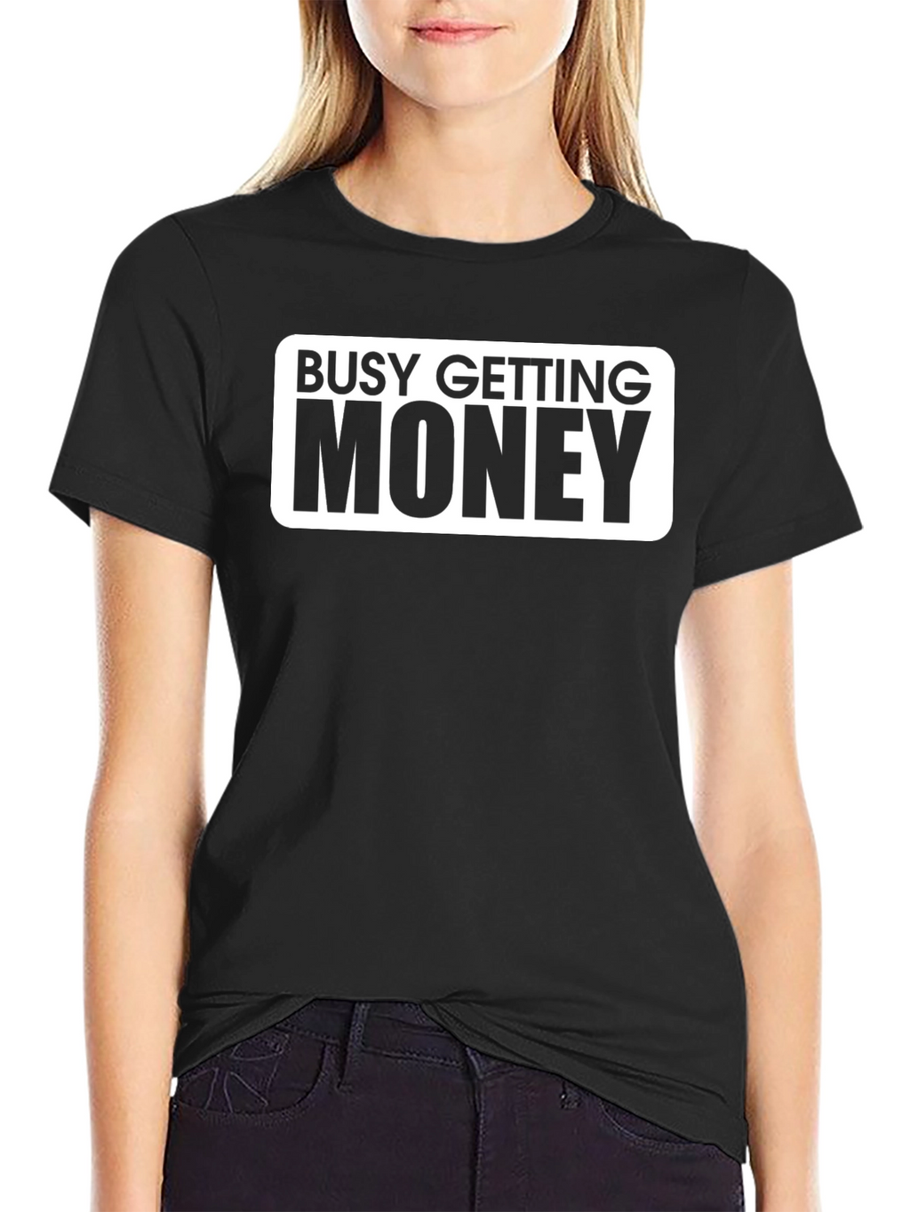 Busy Getting Money Graphic T-Shirt - Black
