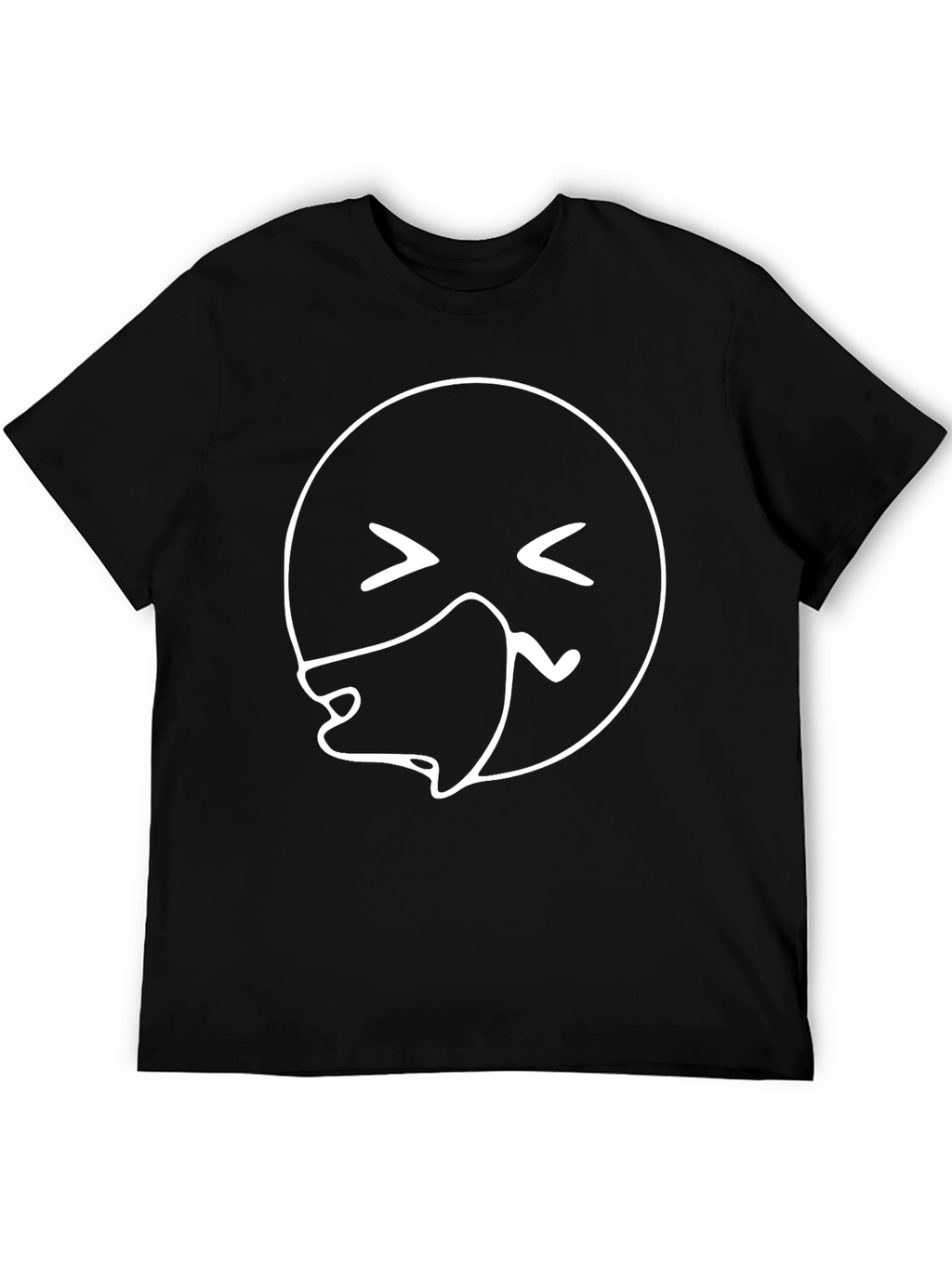 Sick Emoji Graphic Tee - Black Casual T-Shirt