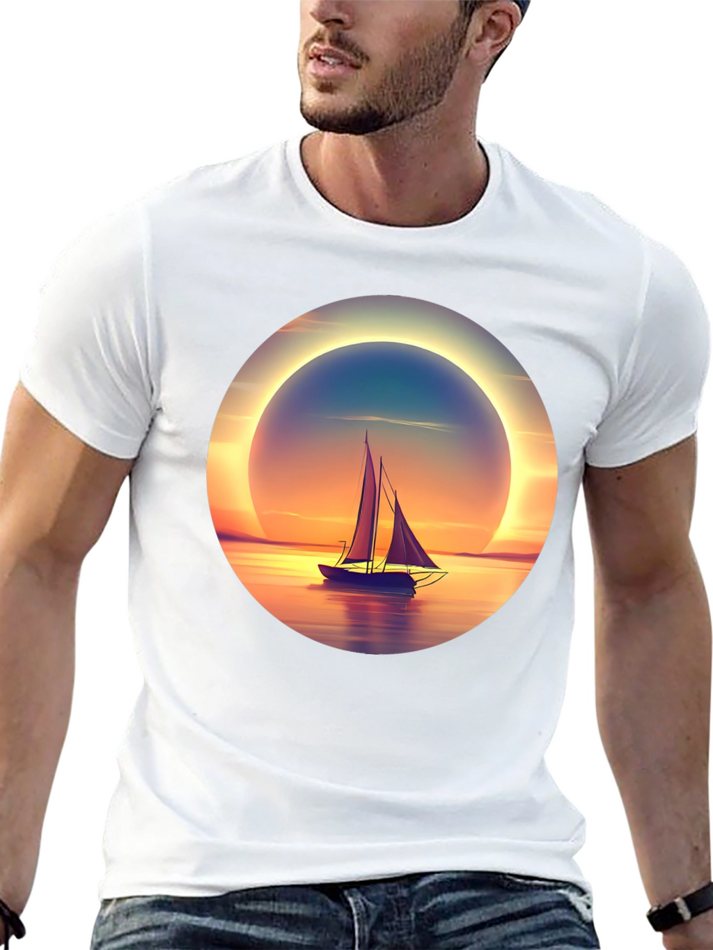 Sunset Sailboat Graphic Tee