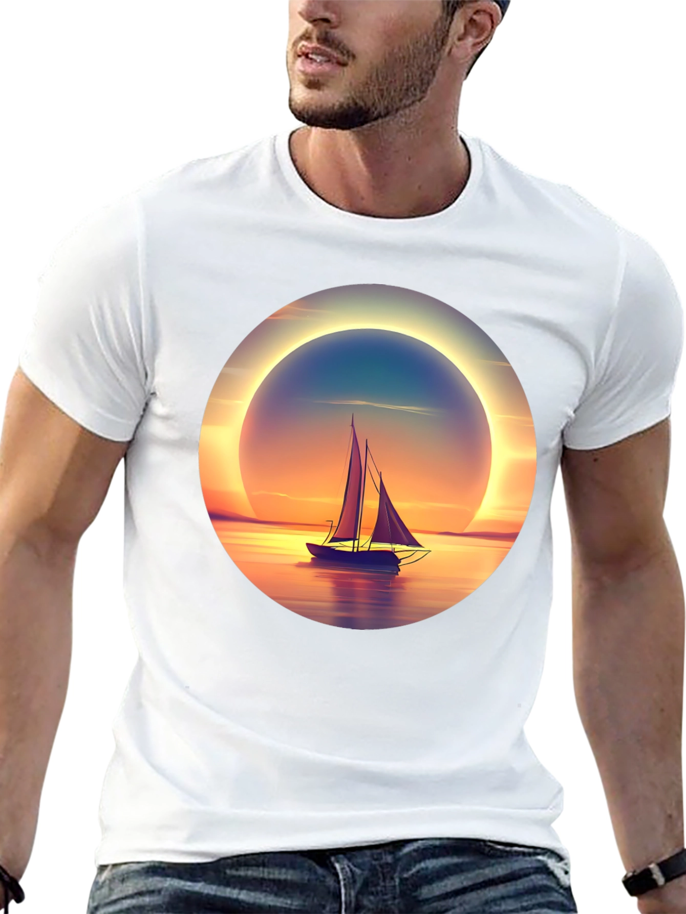 Sunset Sailboat Graphic Tee