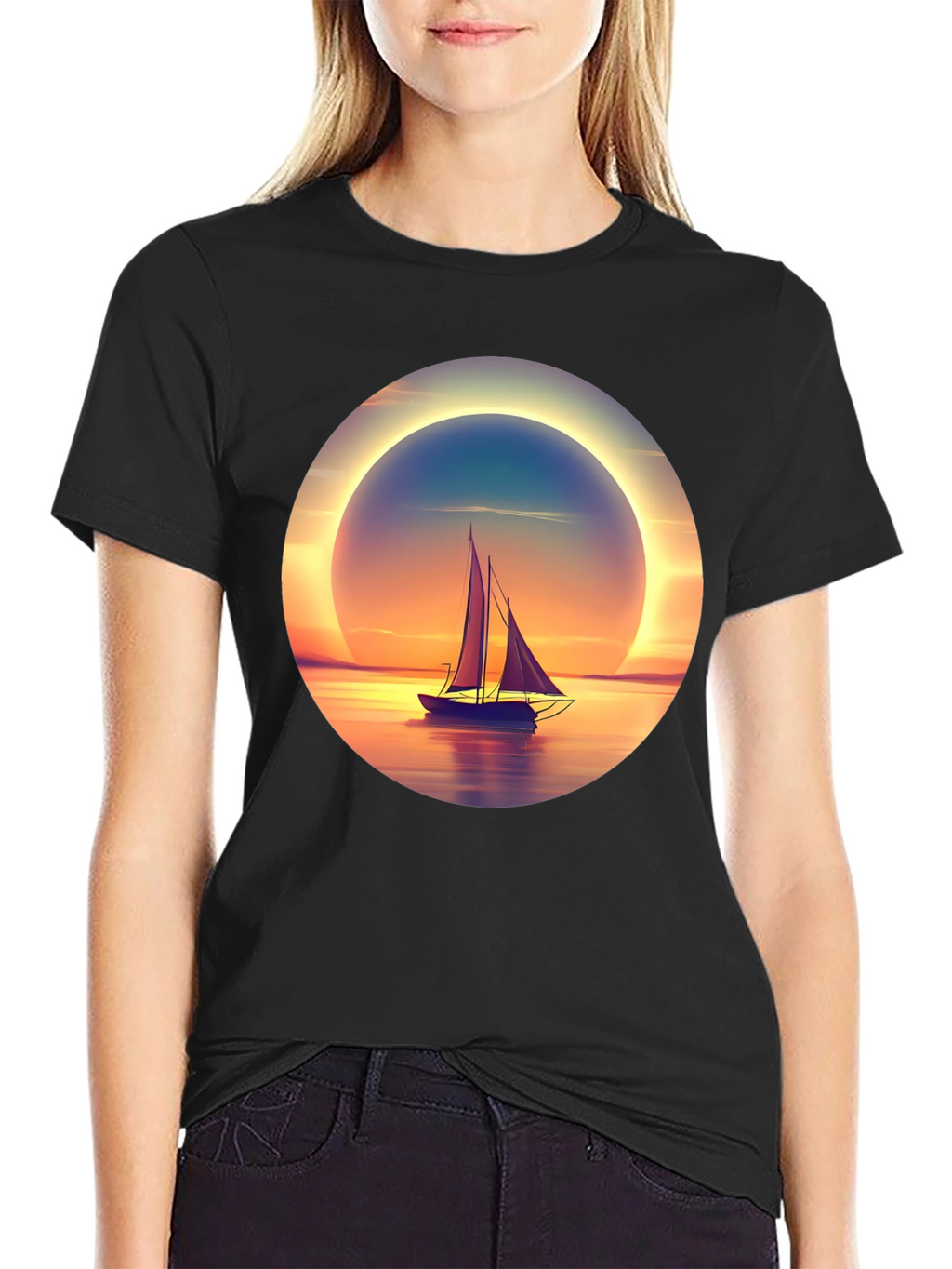 Sunset Sailboat Graphic Tee