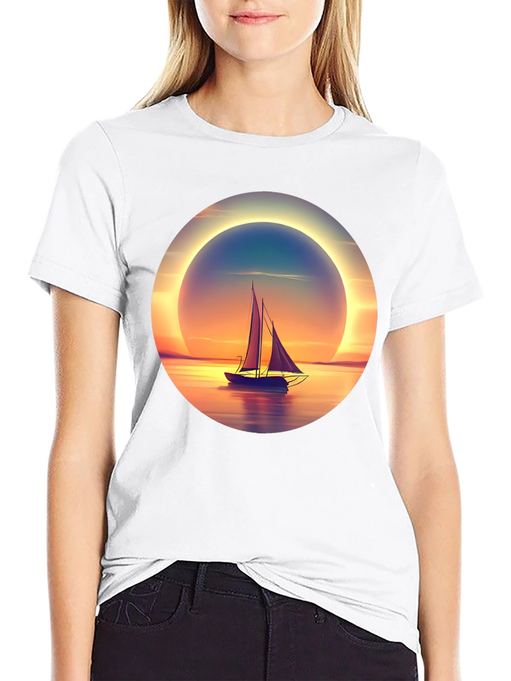 Sunset Sailboat Graphic Tee