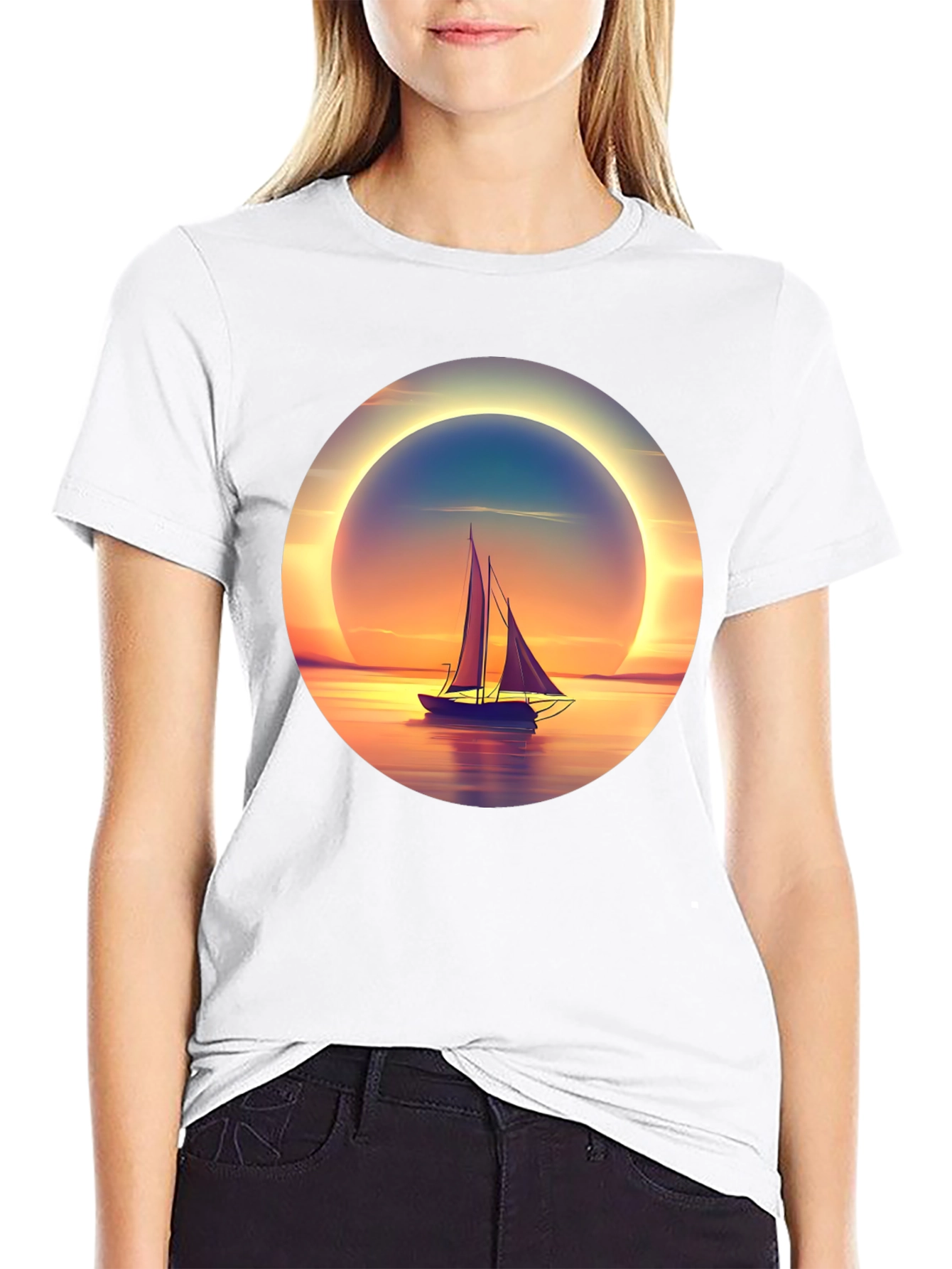 Sunset Sailboat Graphic Tee
