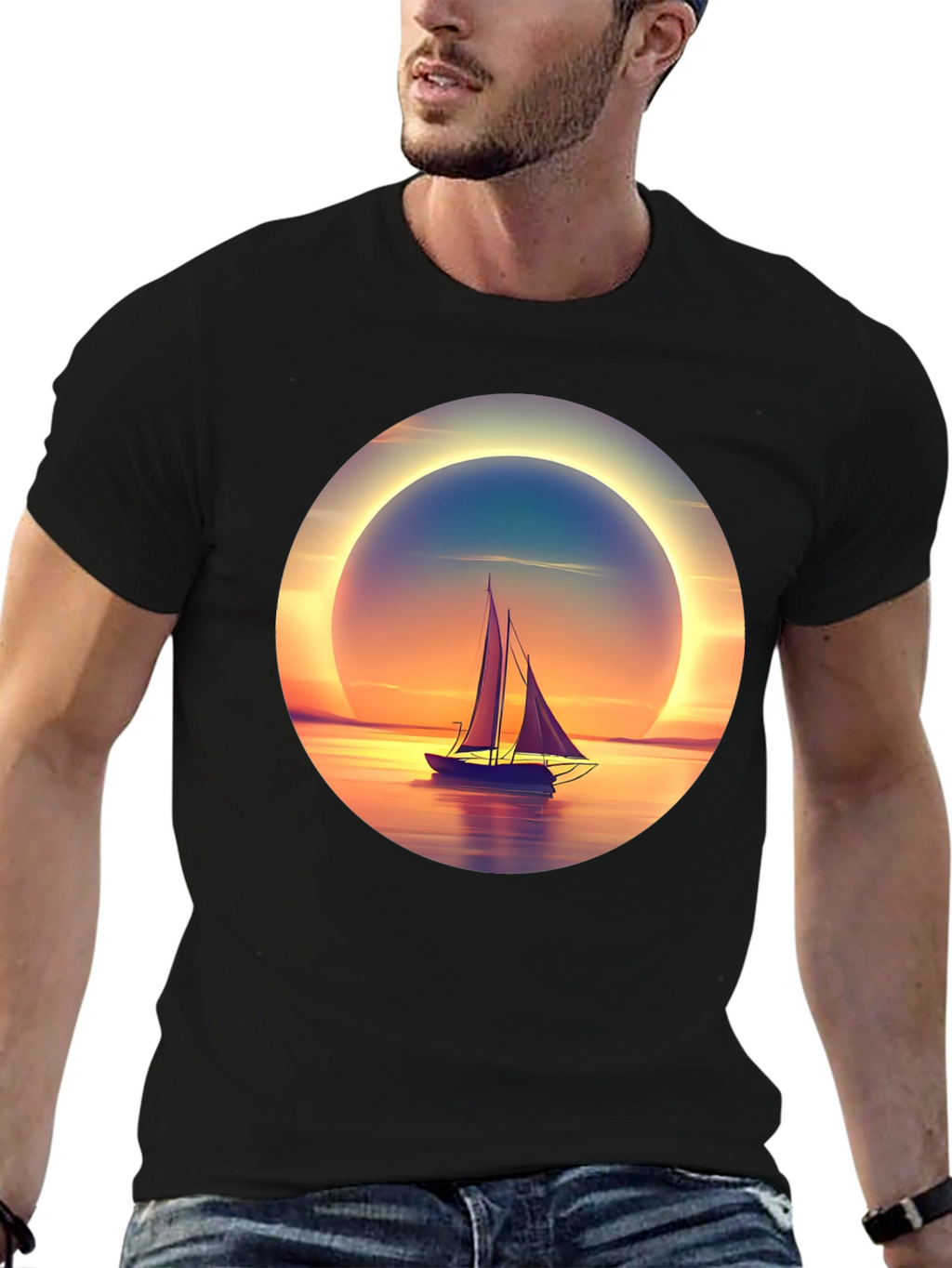 Sunset Sailboat Graphic Tee