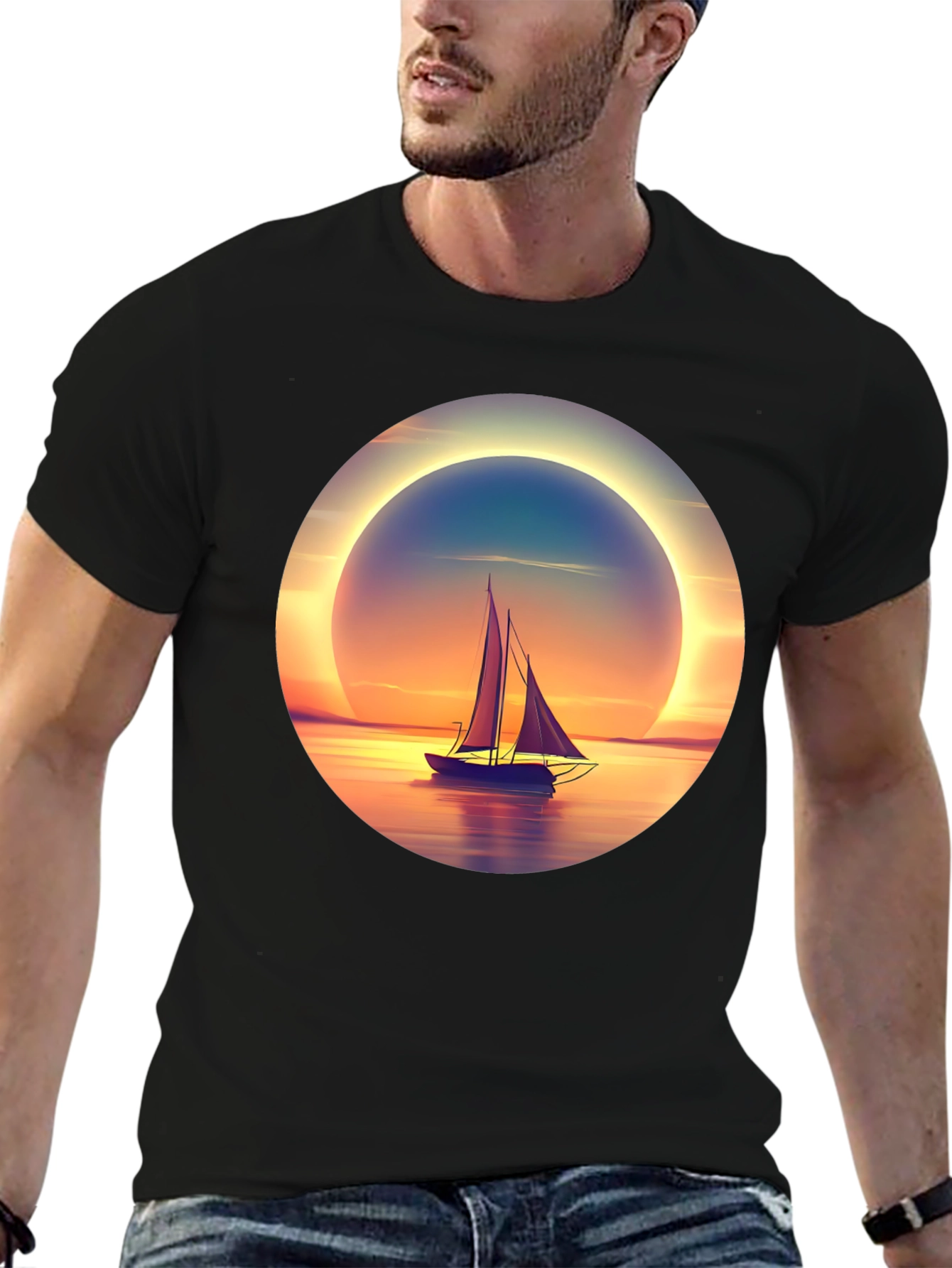 Sunset Sailboat Graphic Tee