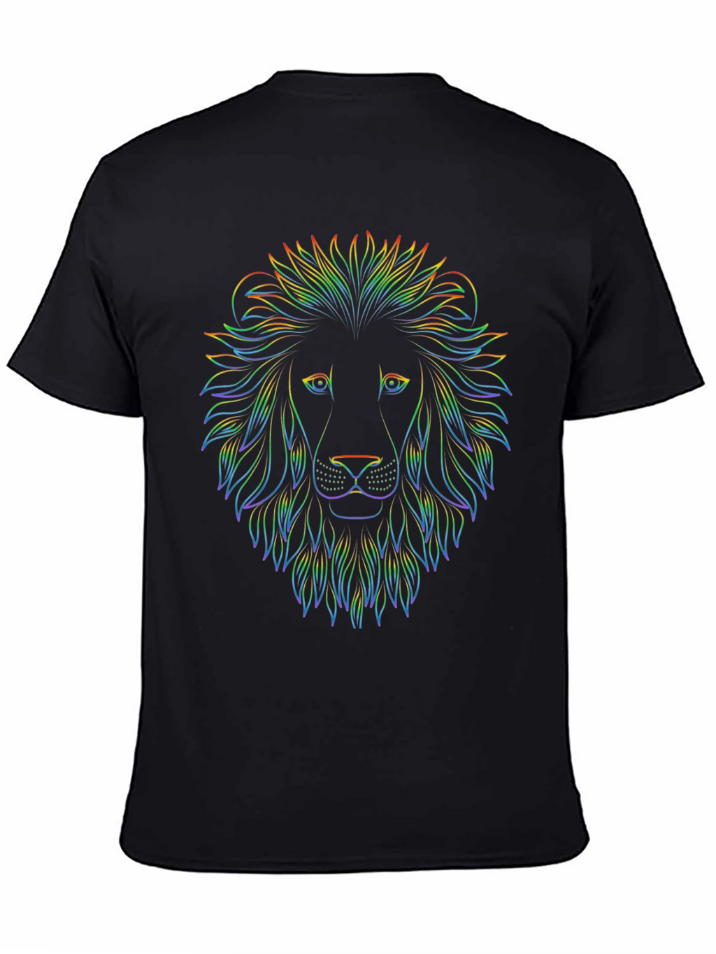 Rainbow Lion Graphic Black T-Shirt